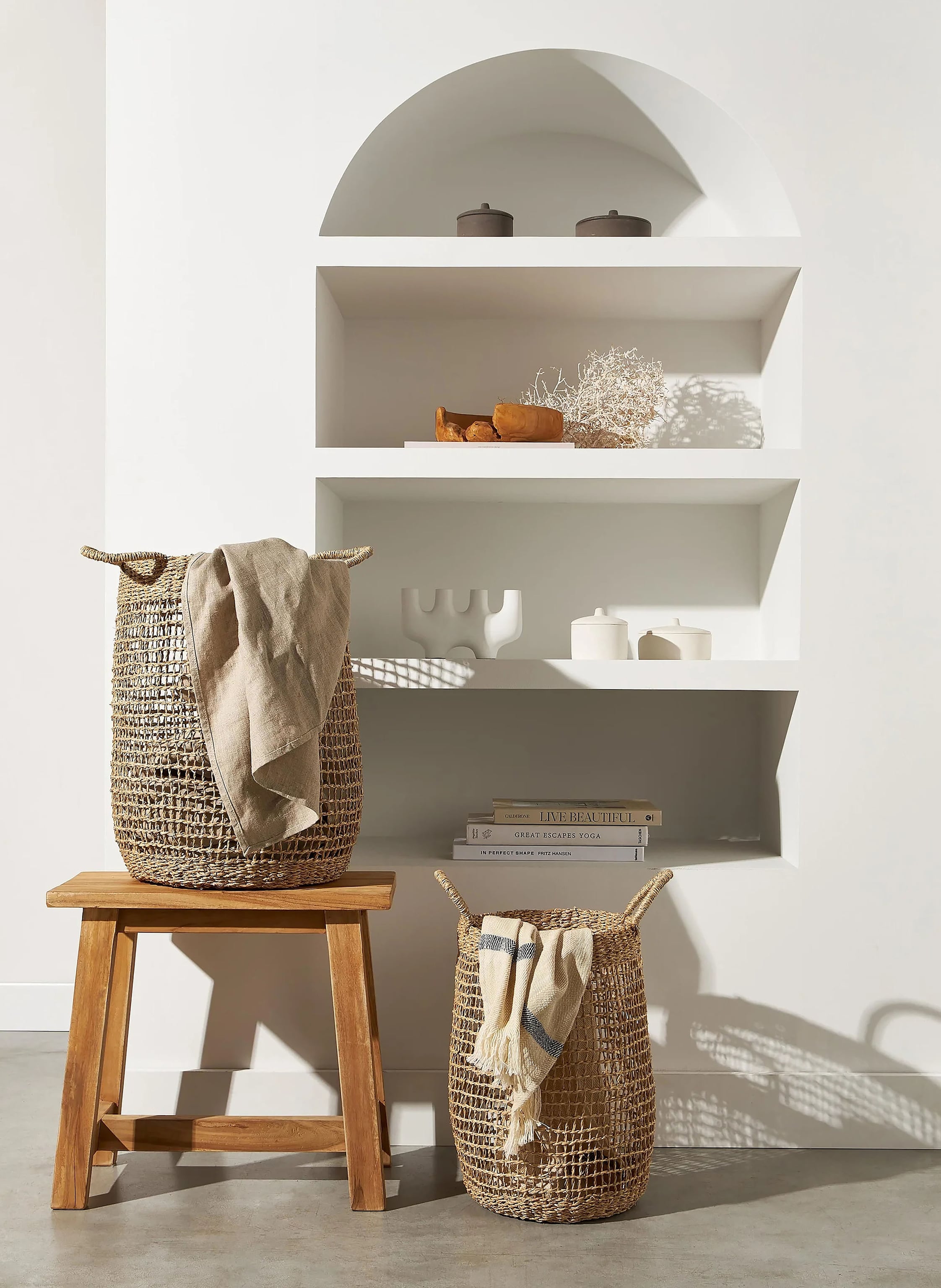 Thumbnail - Westwing Collection 2er-Set Aufbewahrungskörbe Ian beige