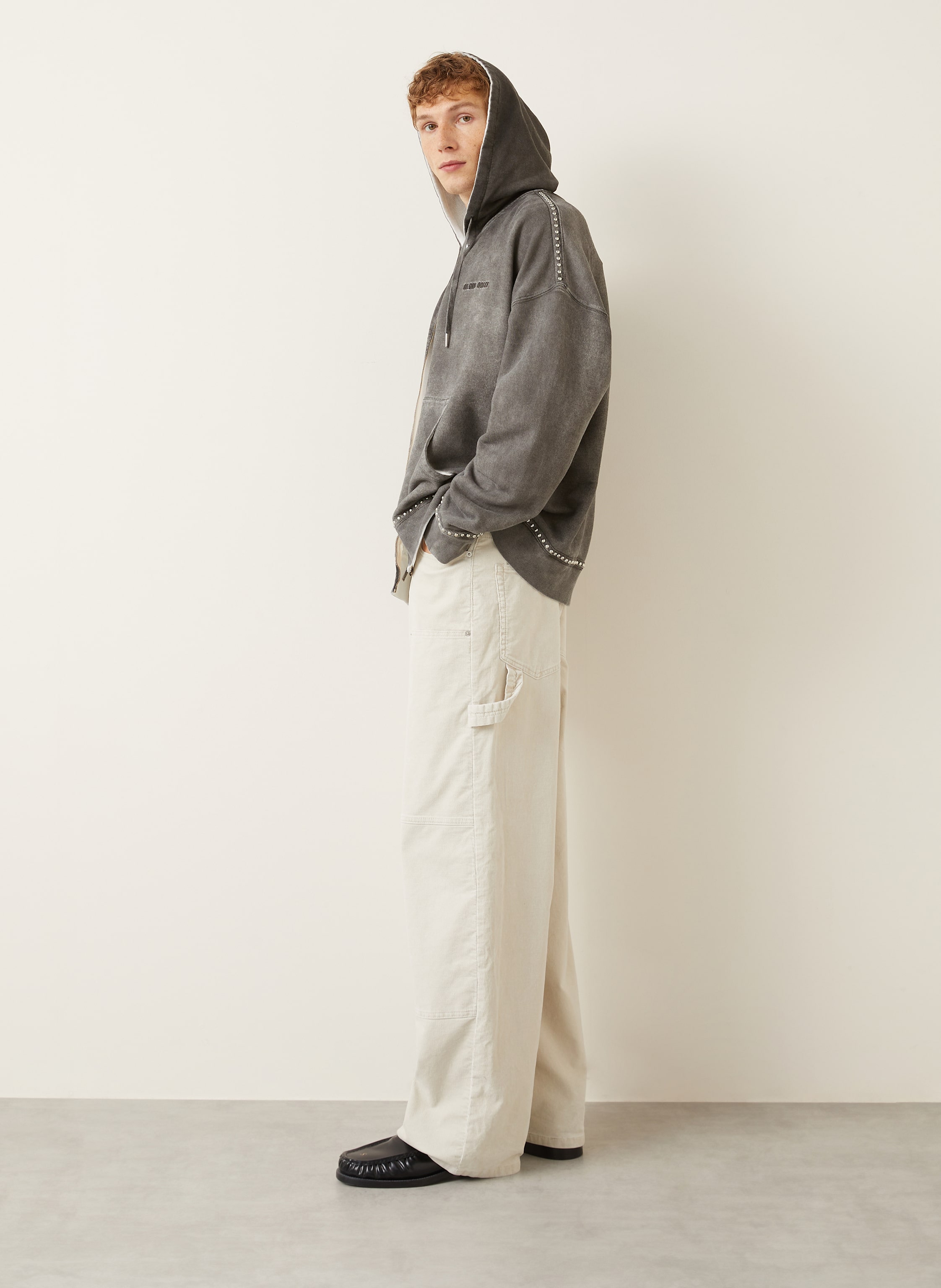 Thumbnail - Golden Goose Sweatjacke Mit Nieten grau