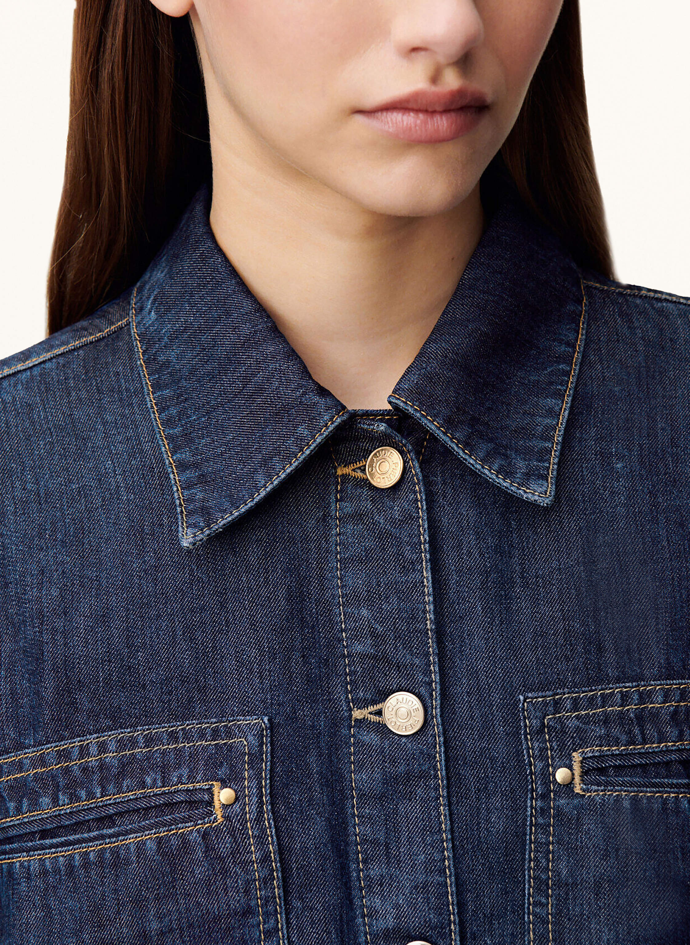 Thumbnail - Claudie Pierlot Jeansbluse blau