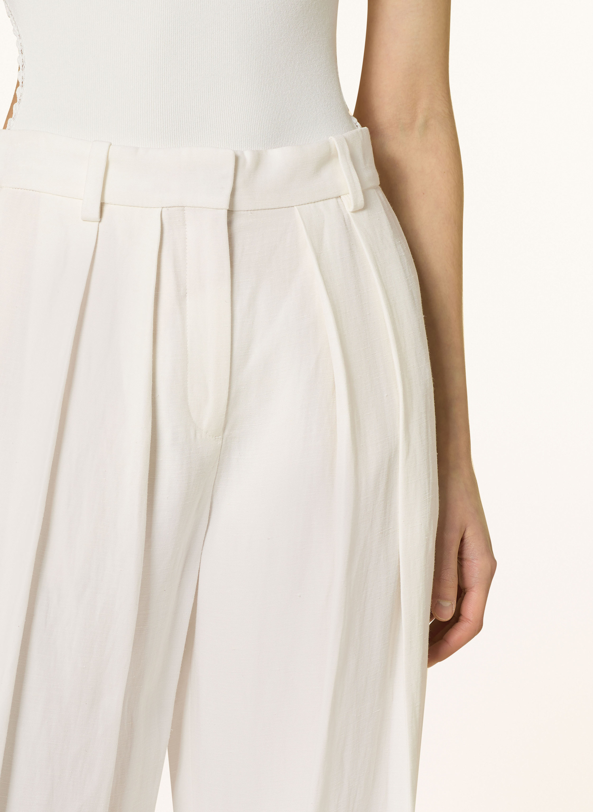 Thumbnail - Maje Marlenehose Mit Leinen weiss