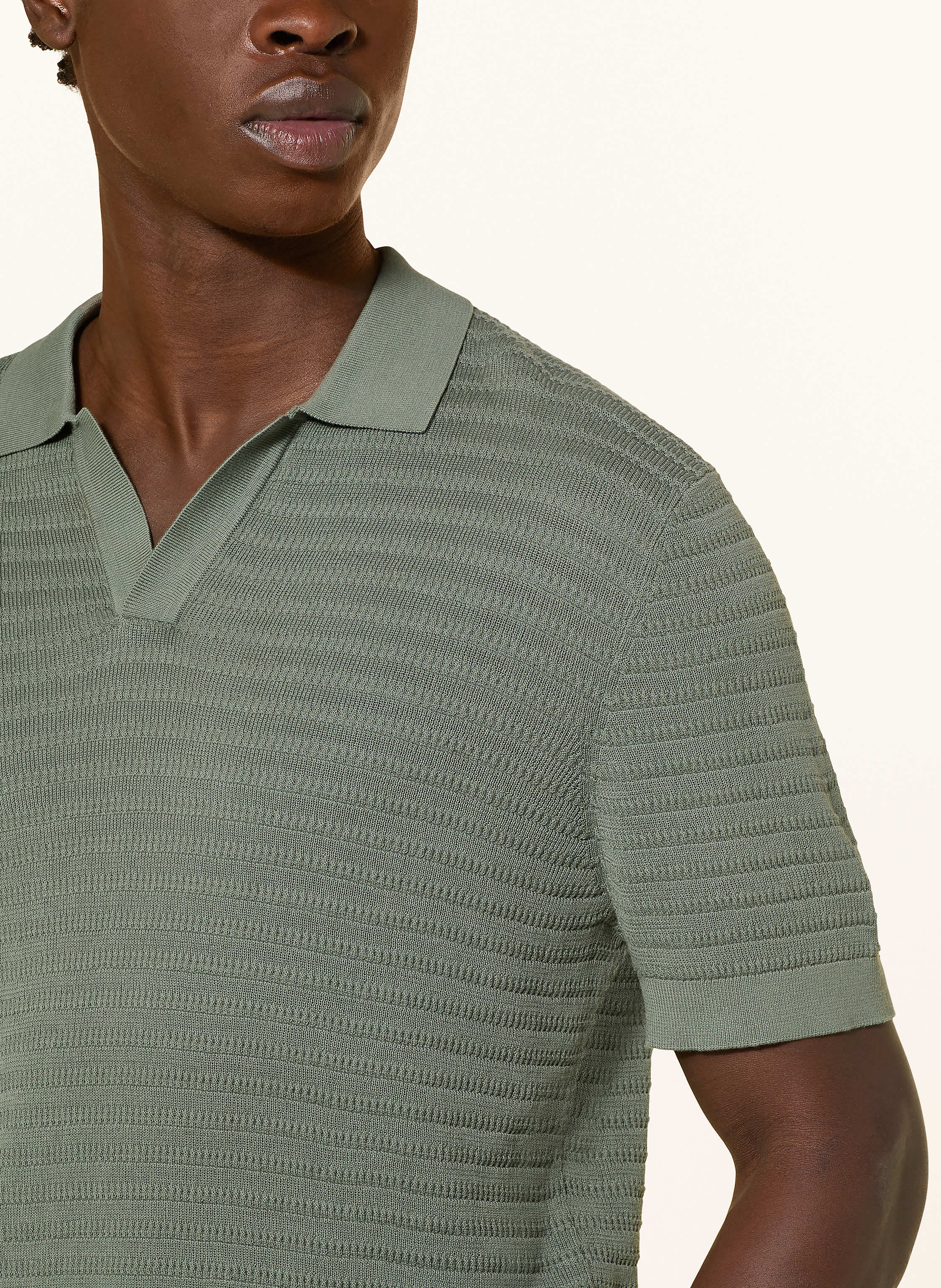 Thumbnail - Drykorn Strick-Poloshirt Braian gruen