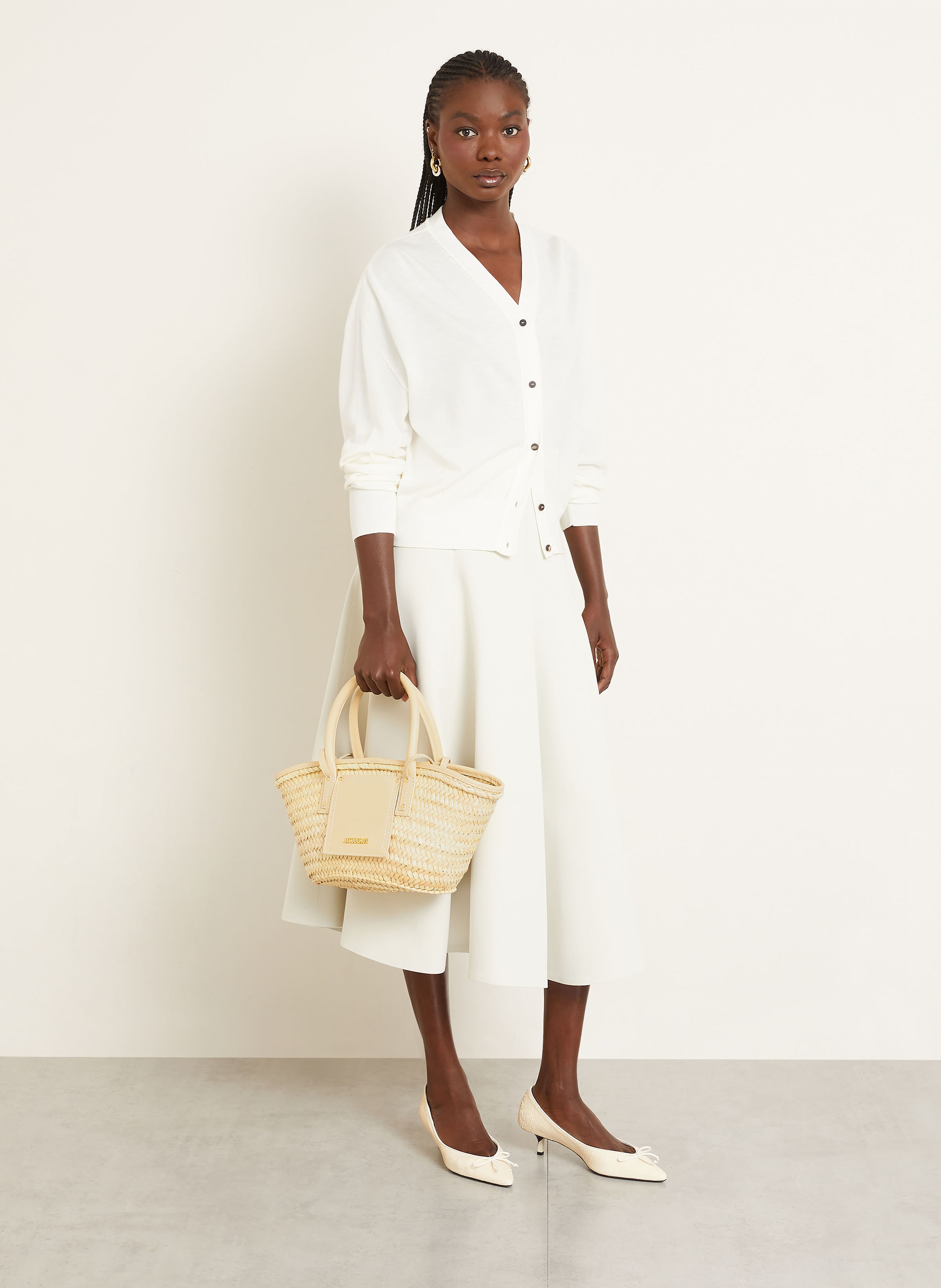 Thumbnail - Jacquemus Shopper Le Petit Panier Soli weiss