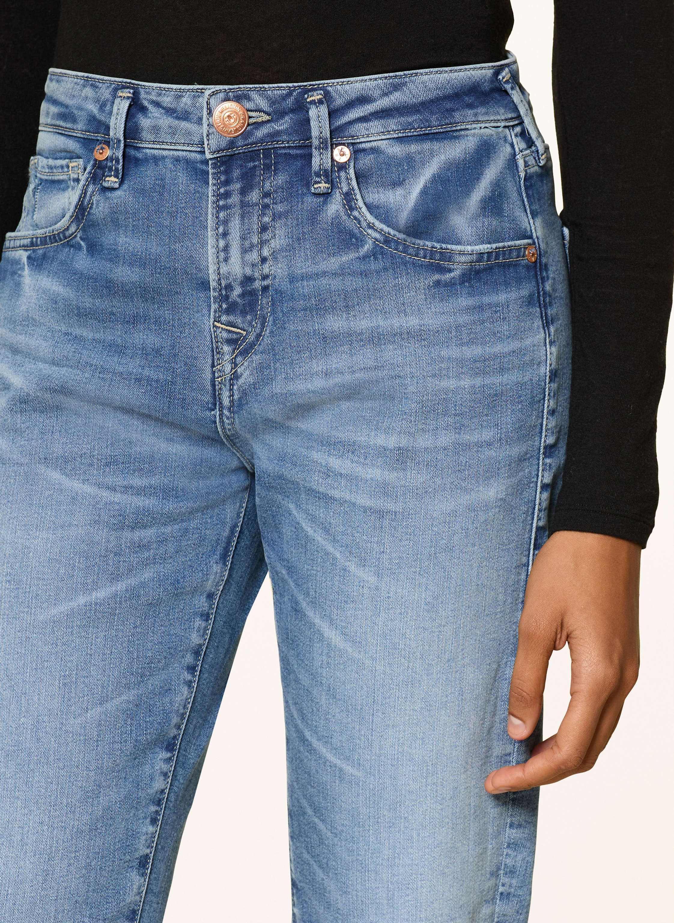 Thumbnail - True Religion Straight Jeans Piper Crop blau