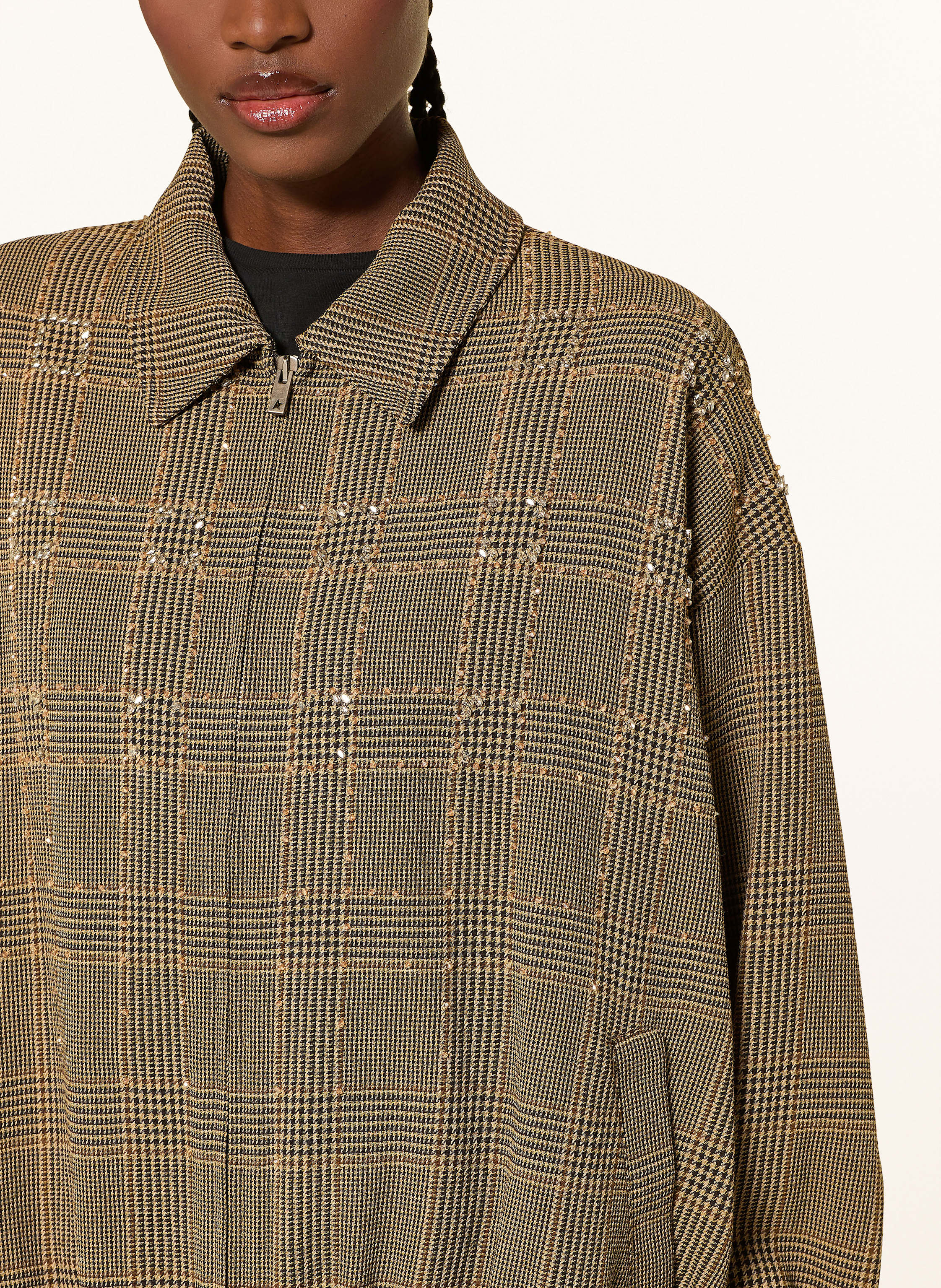 Thumbnail - Golden Goose Blouson Journey Mit Schmucksteinen braun