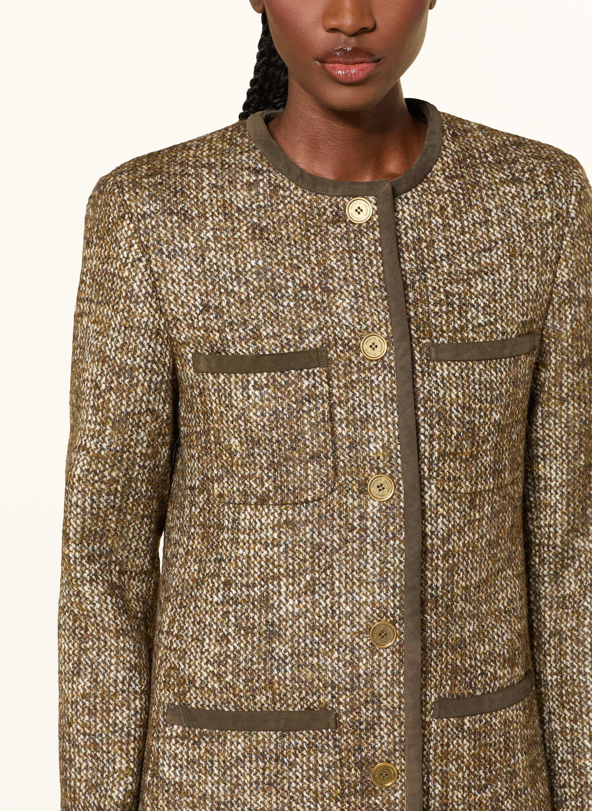 Thumbnail - Golden Goose Tweed-Jacke Journey braun