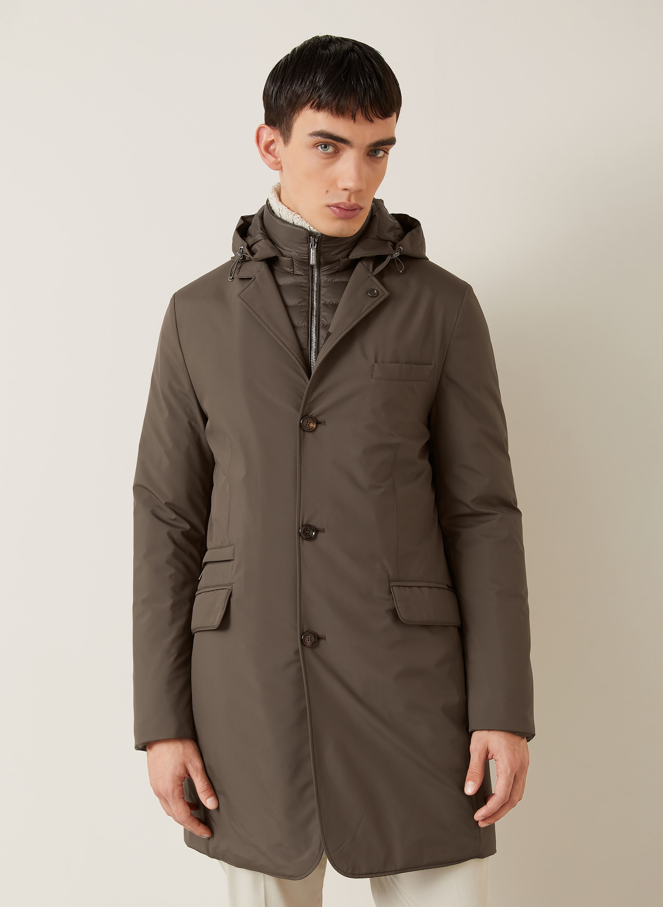 Thumbnail - Moorer Daunenmantel Mit Herausnehmbarer Blende braun