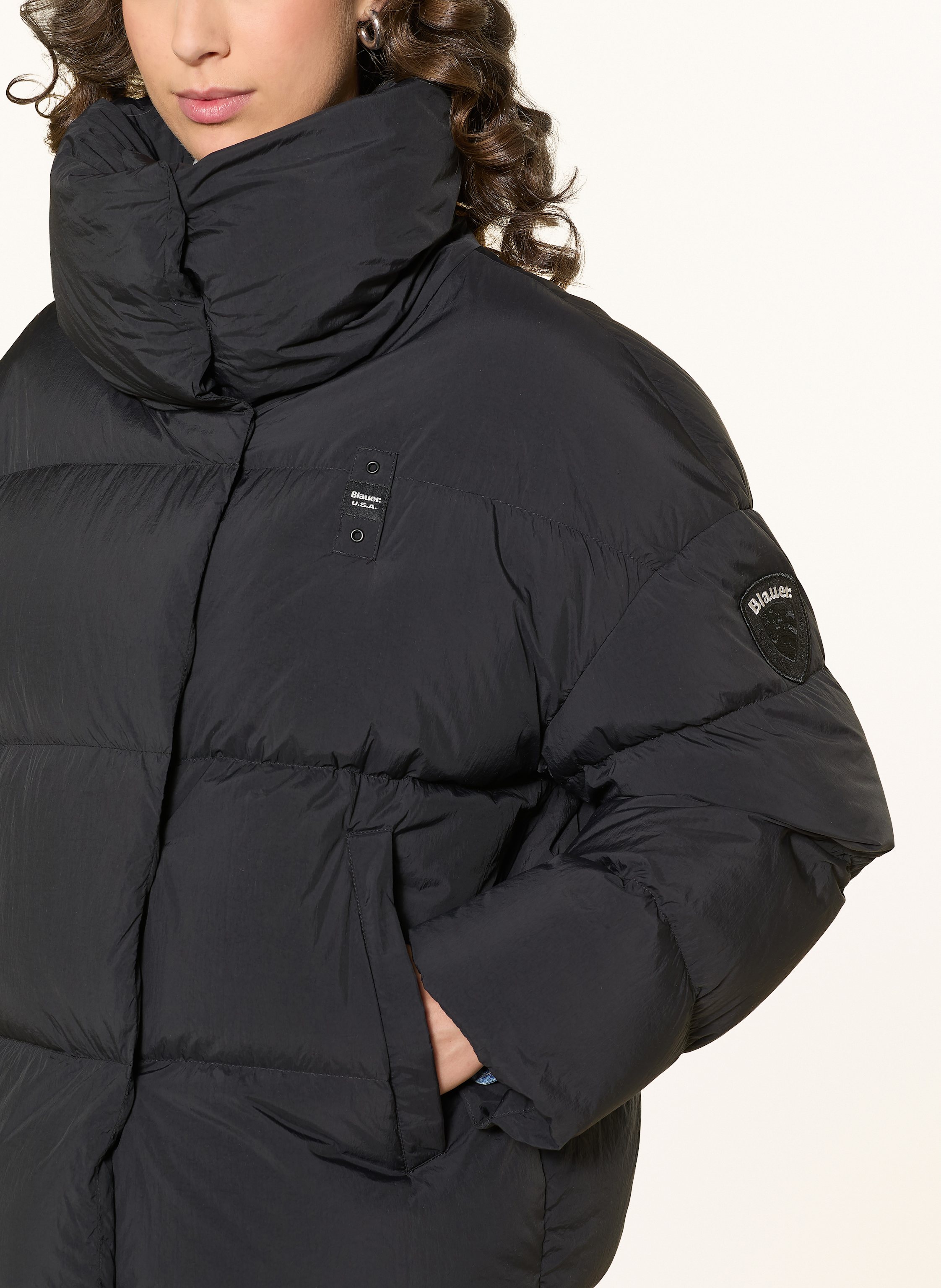 Thumbnail - Blauer Daunenjacke Ross schwarz