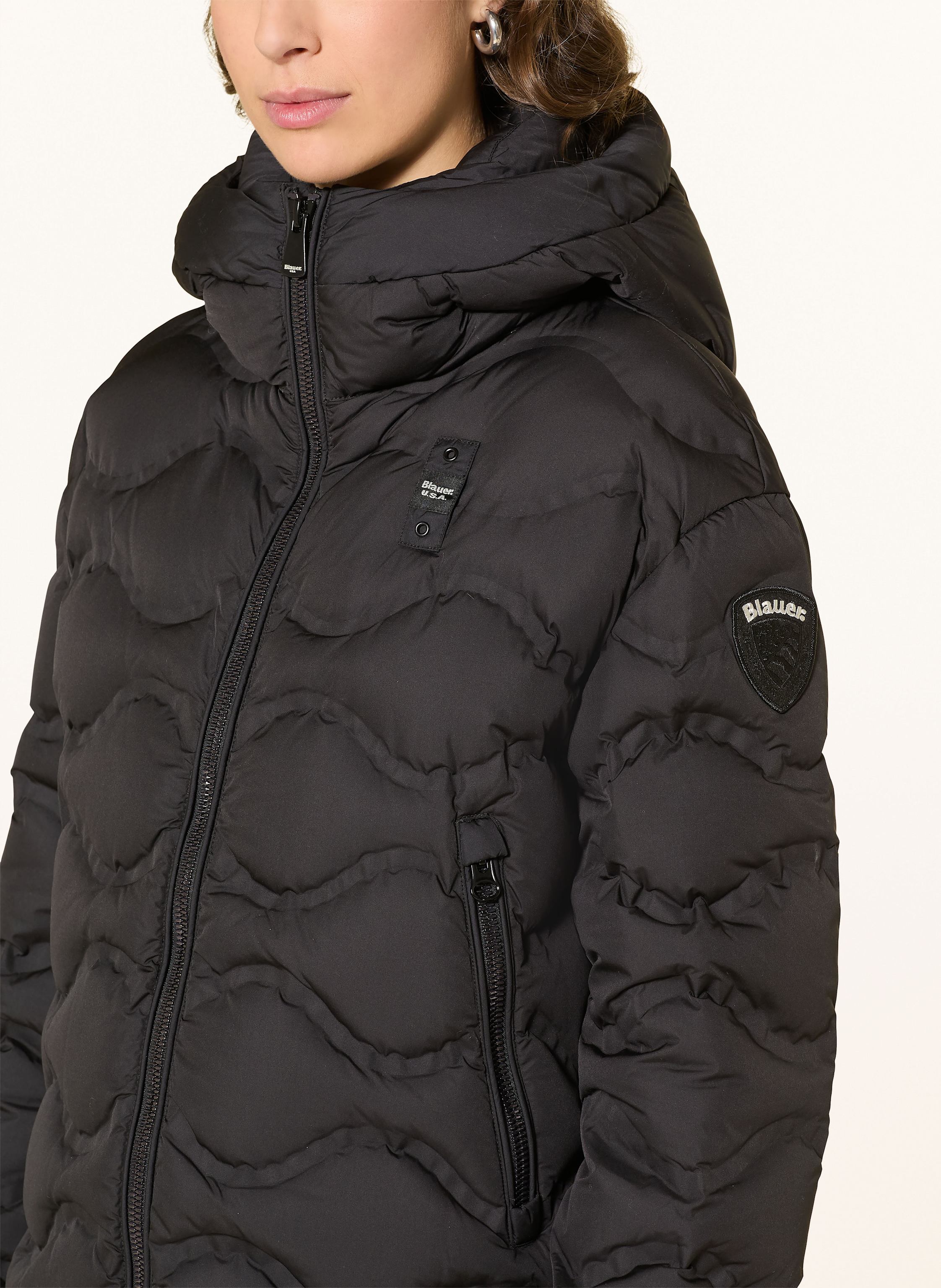 Thumbnail - Blauer Daunenjacke Lorraine schwarz