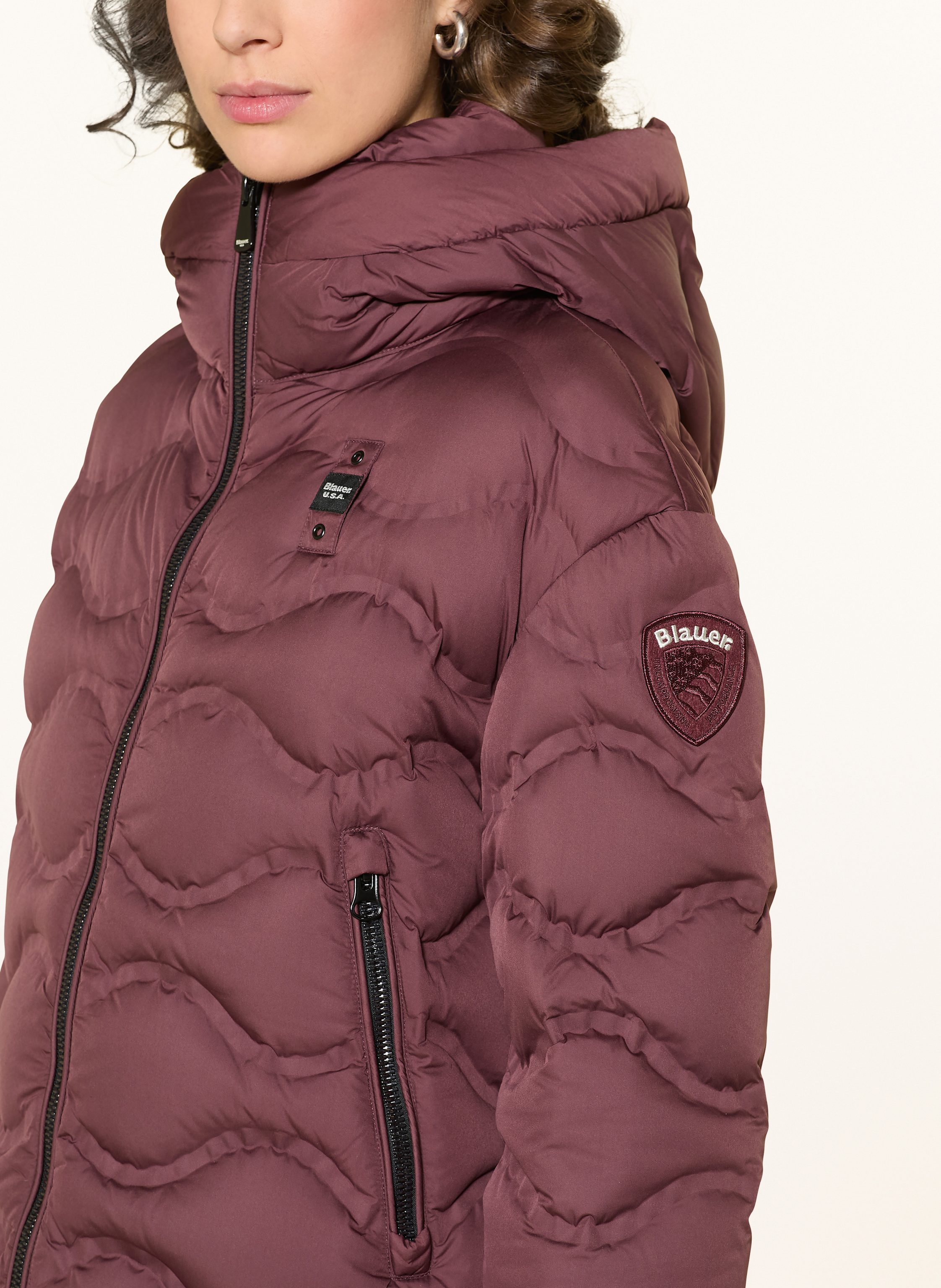 Thumbnail - Blauer Daunenjacke Lorraine rot