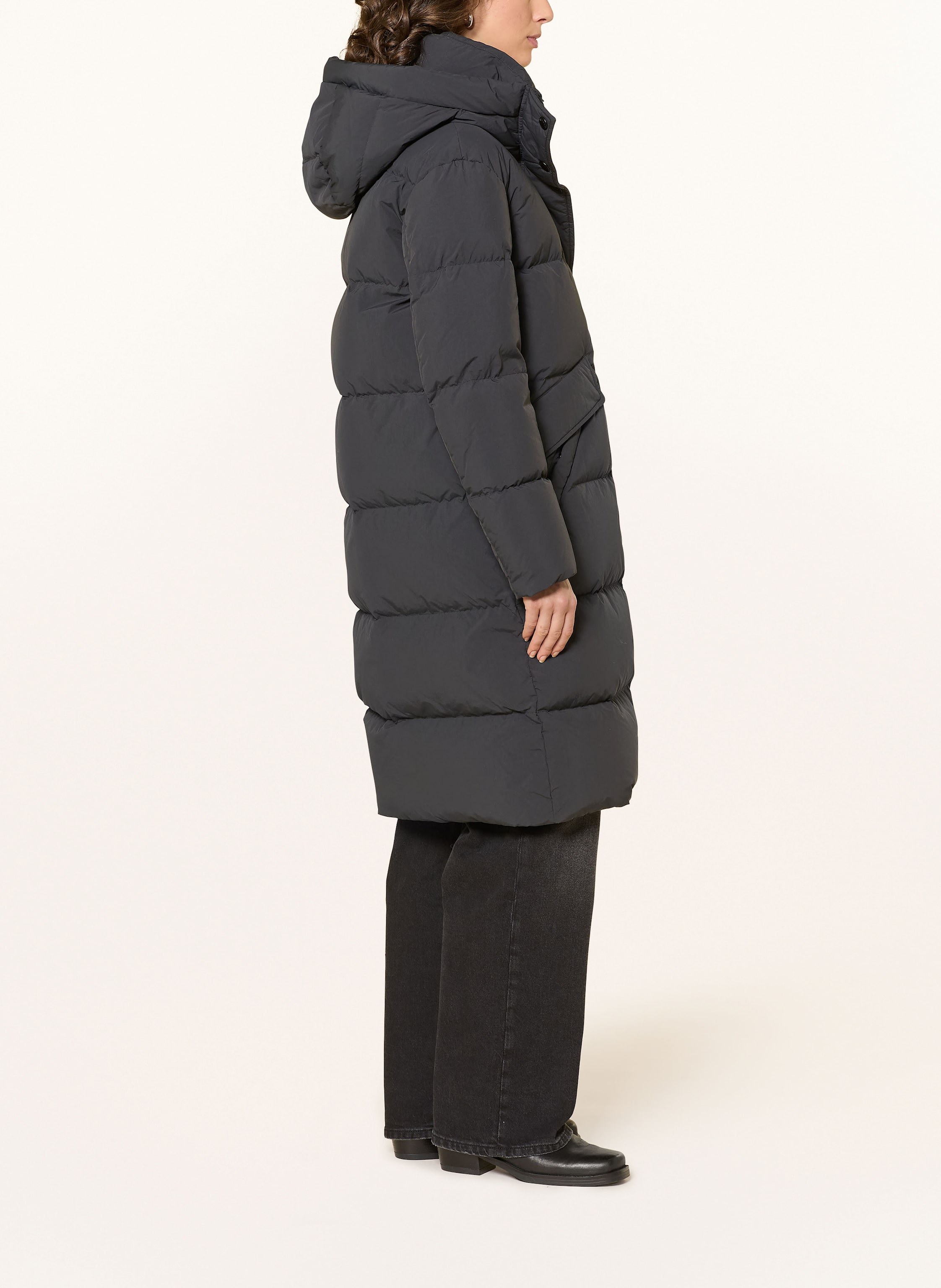 Thumbnail - Blauer Daunenmantel Lena schwarz