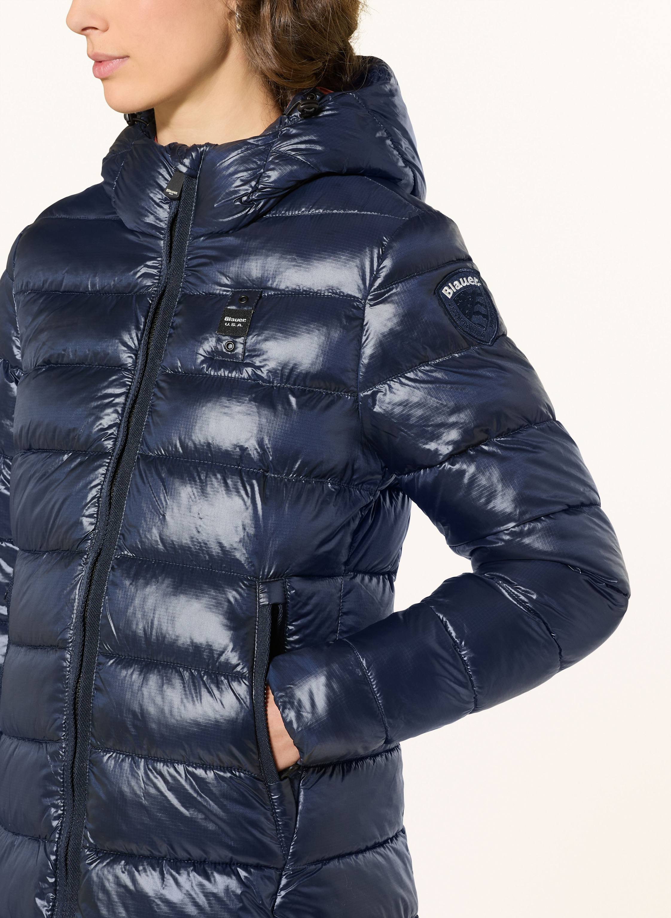 Thumbnail - Blauer Steppmantel Adelaide blau