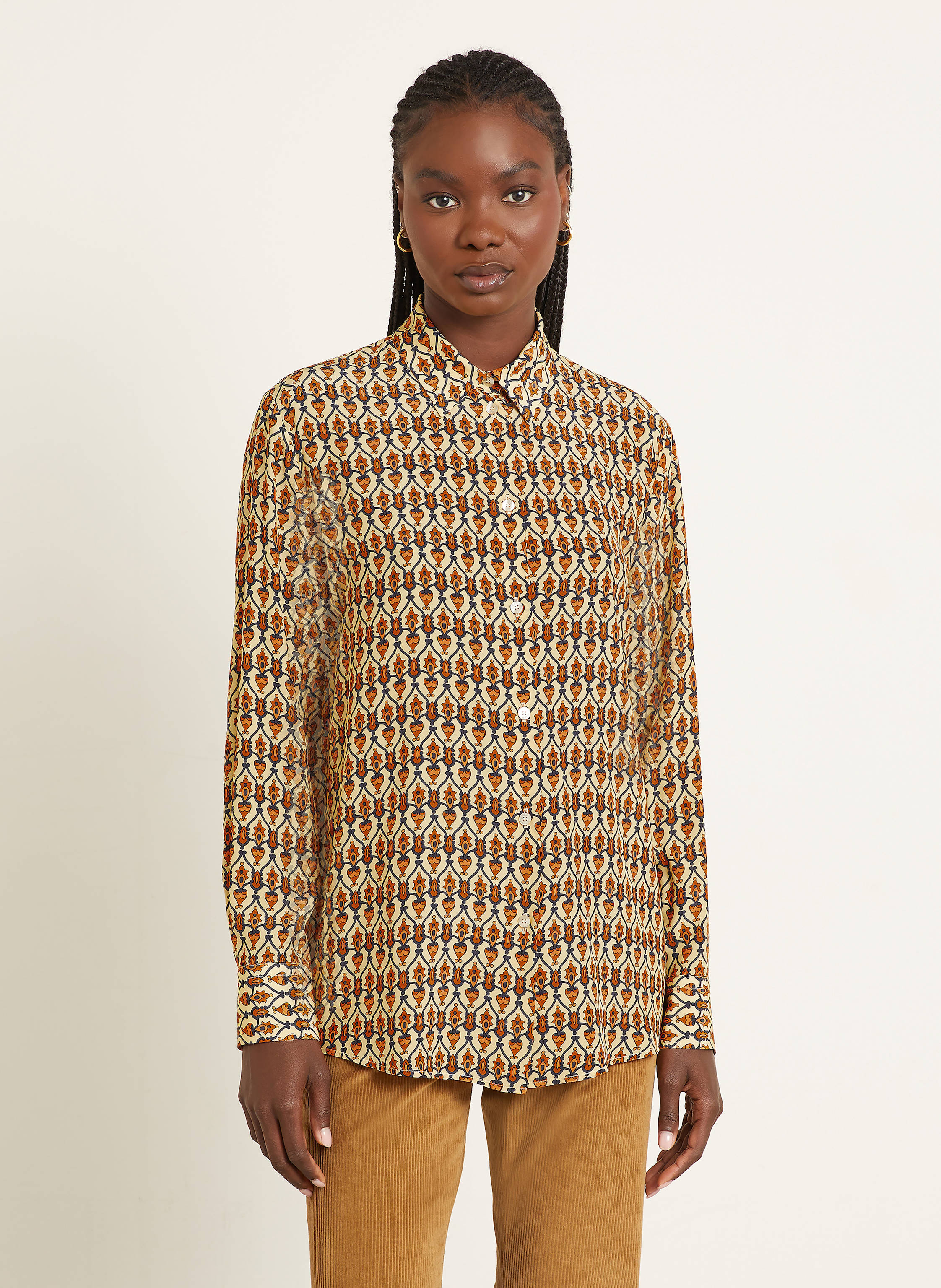 Thumbnail - Etro Hemdbluse Aus Seide beige