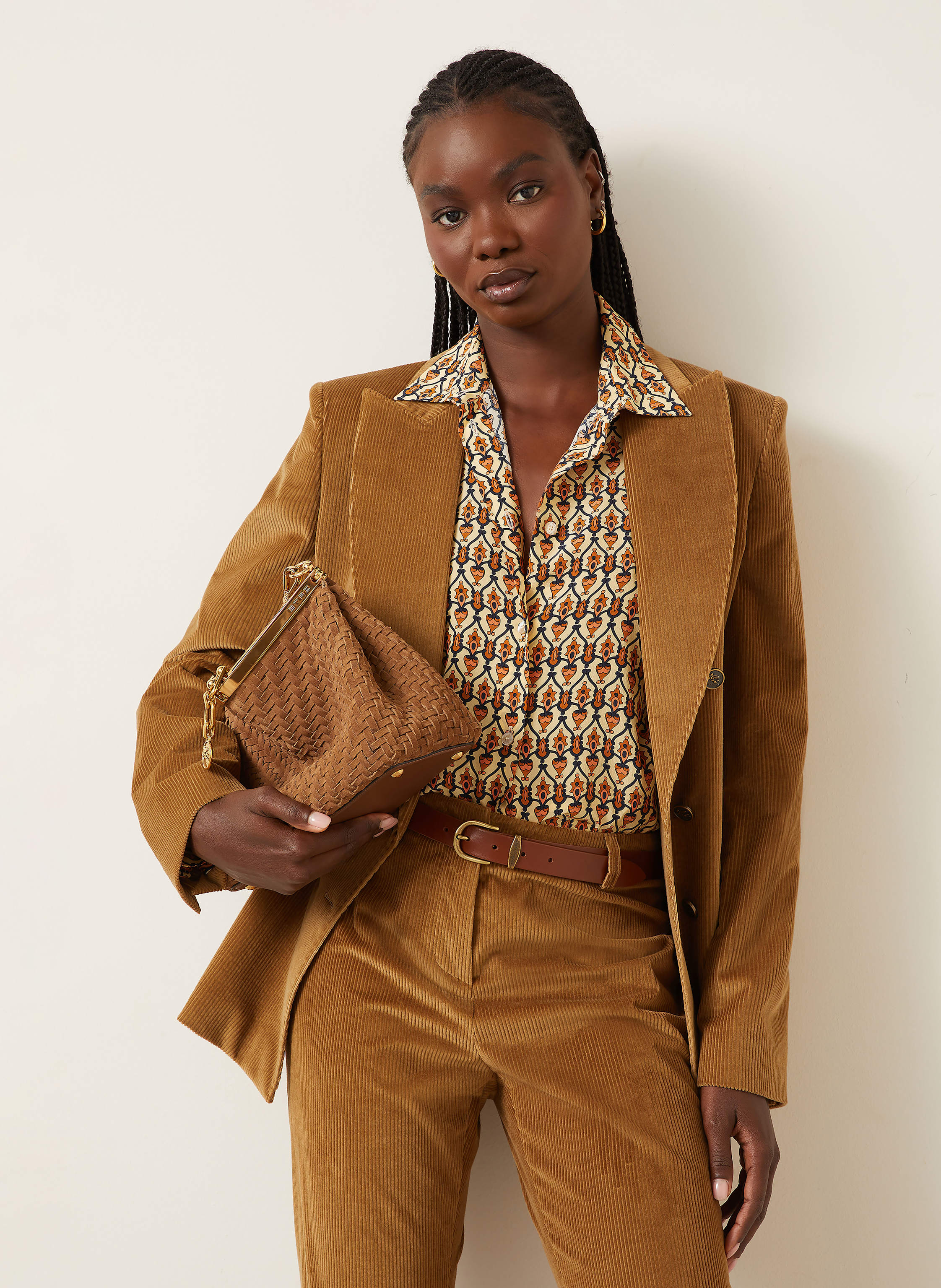 Thumbnail - Etro Hemdbluse Aus Seide beige