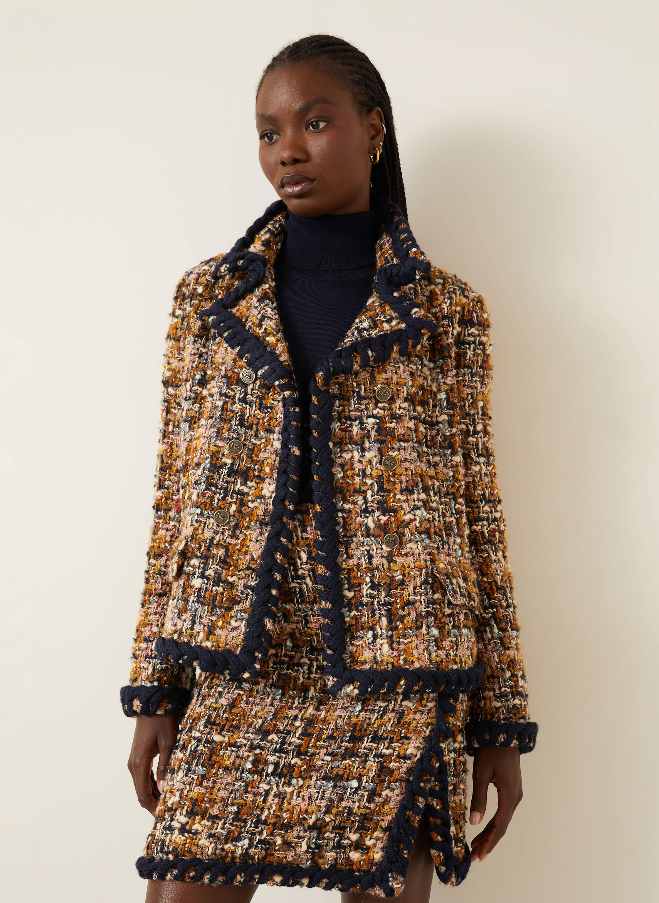 Thumbnail - Etro Kastenjacke Aus Tweed Mit Glitzergarn rosa
