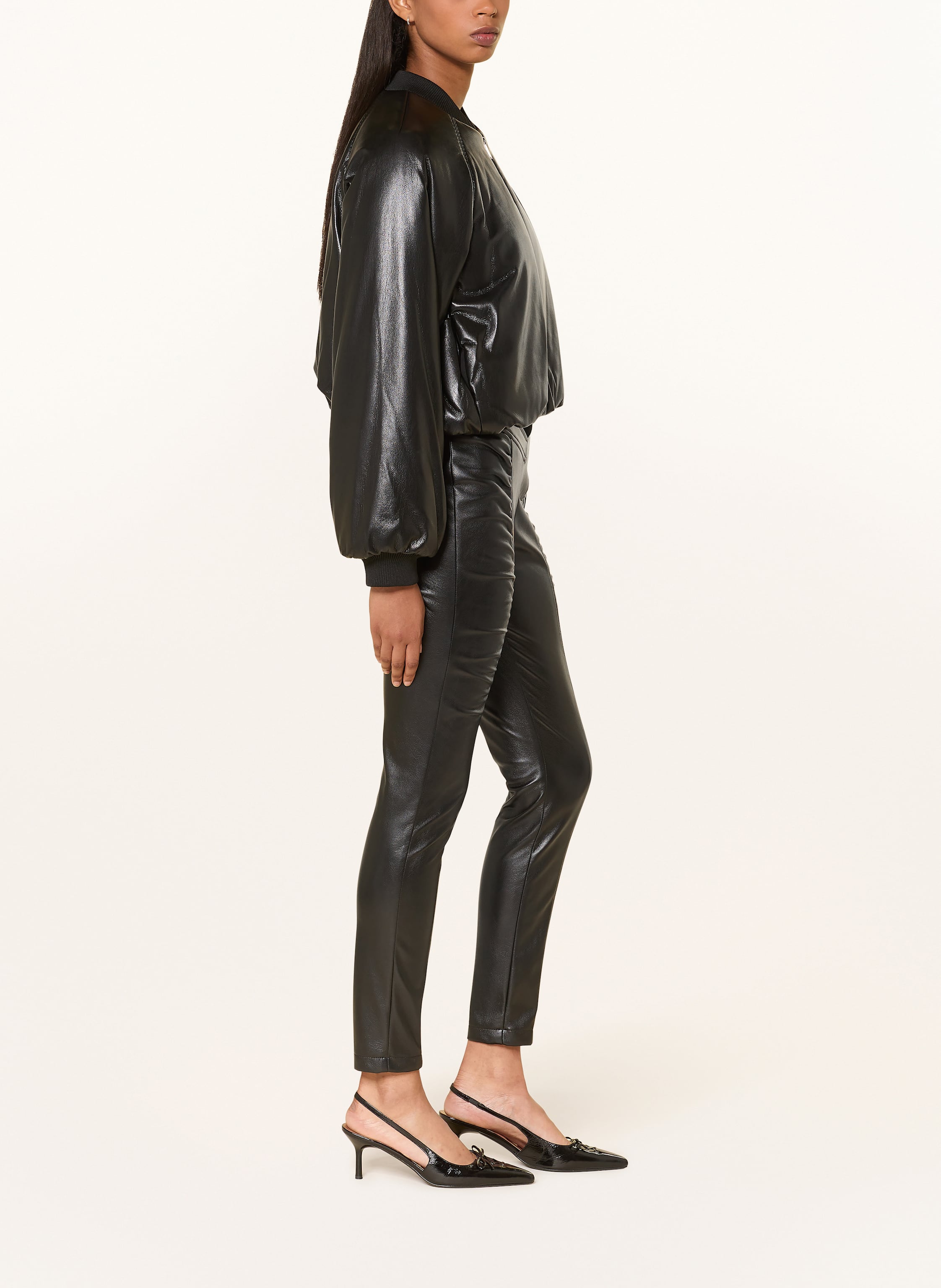 Thumbnail - Pinko Hose In Lederoptik schwarz