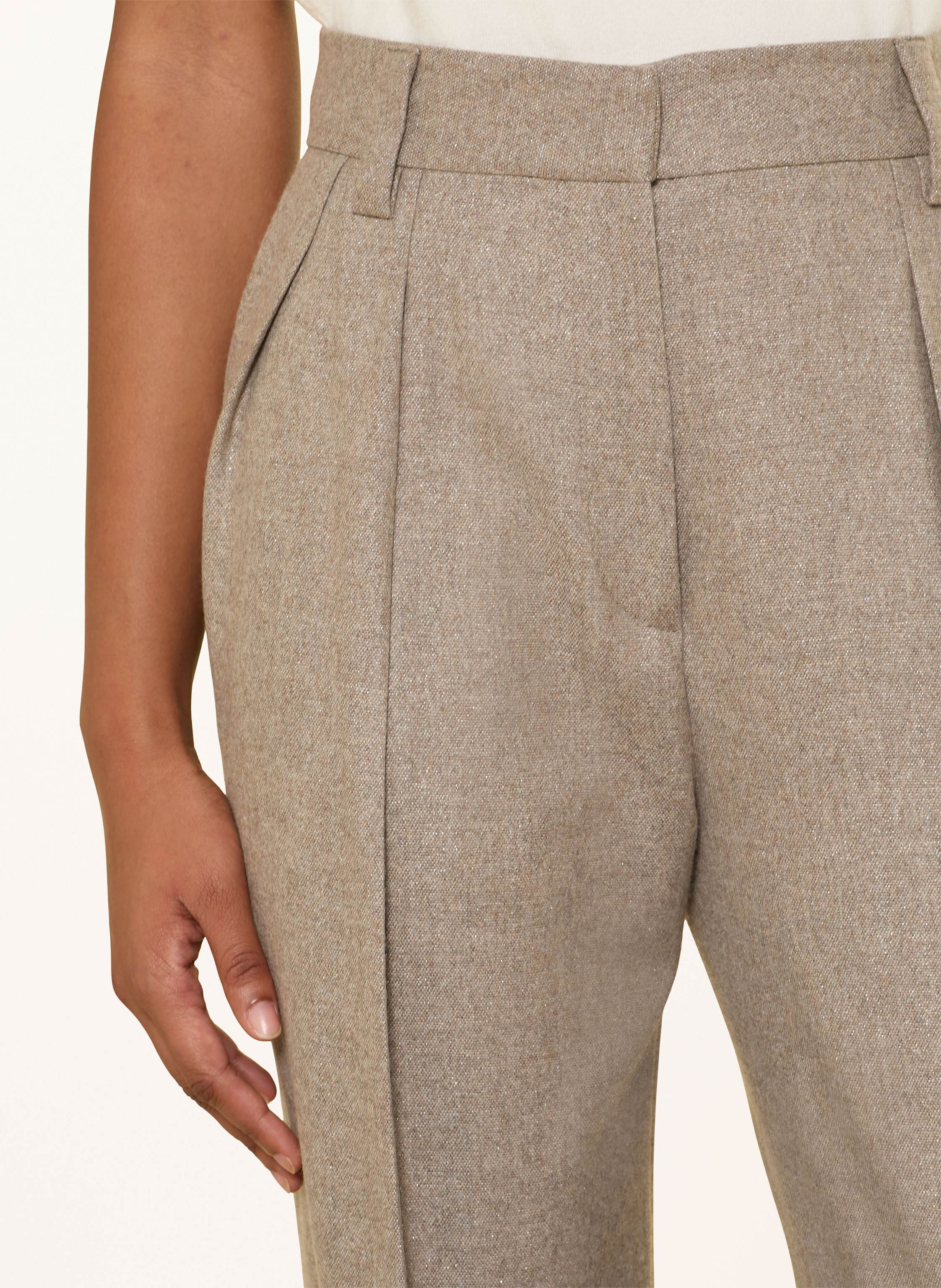 Thumbnail - Antonelli Firenze Marlenehose Timo Mit Glitzergarn beige