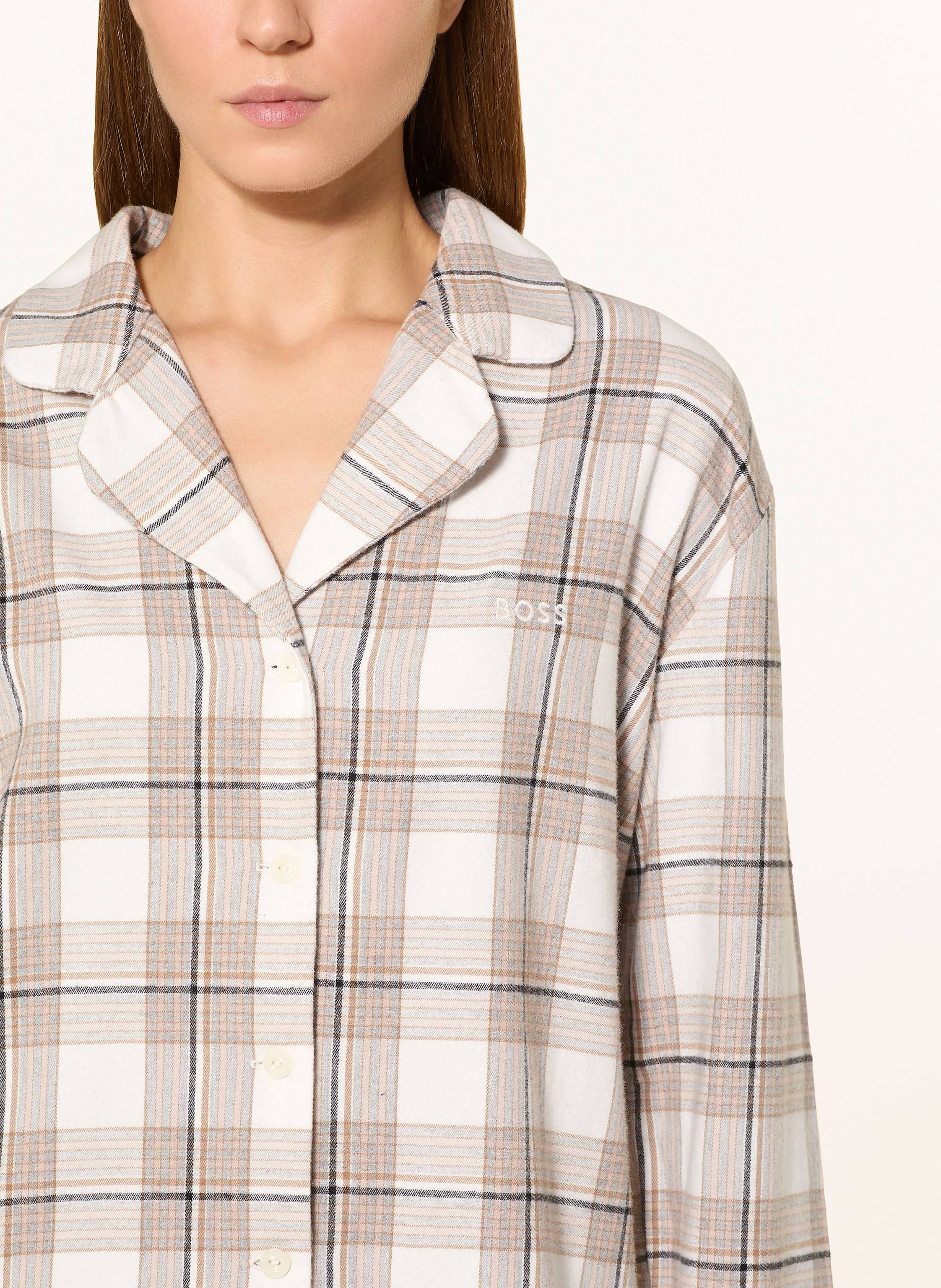 Thumbnail - Boss Schlafshirt Holiday Aus Flanell beige