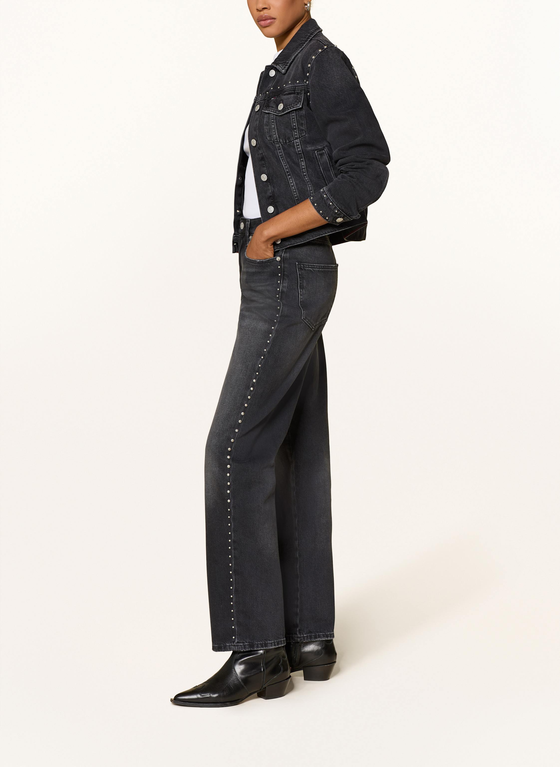 Thumbnail - Tommy Jeans Straight Jeans Layla Mit Nieten schwarz