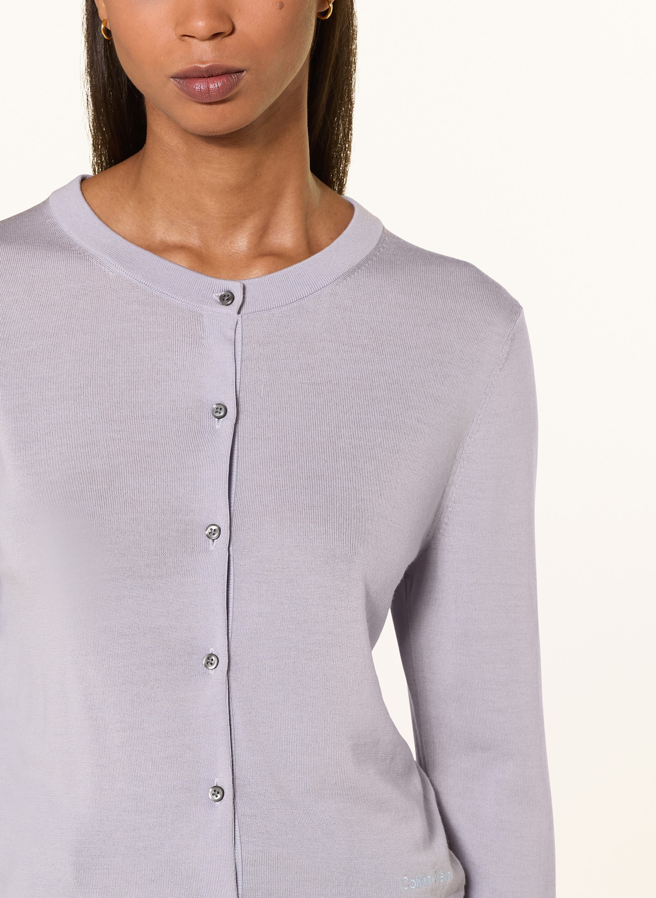 Thumbnail - Calvin Klein Strickjacke Aus Merinowolle grau