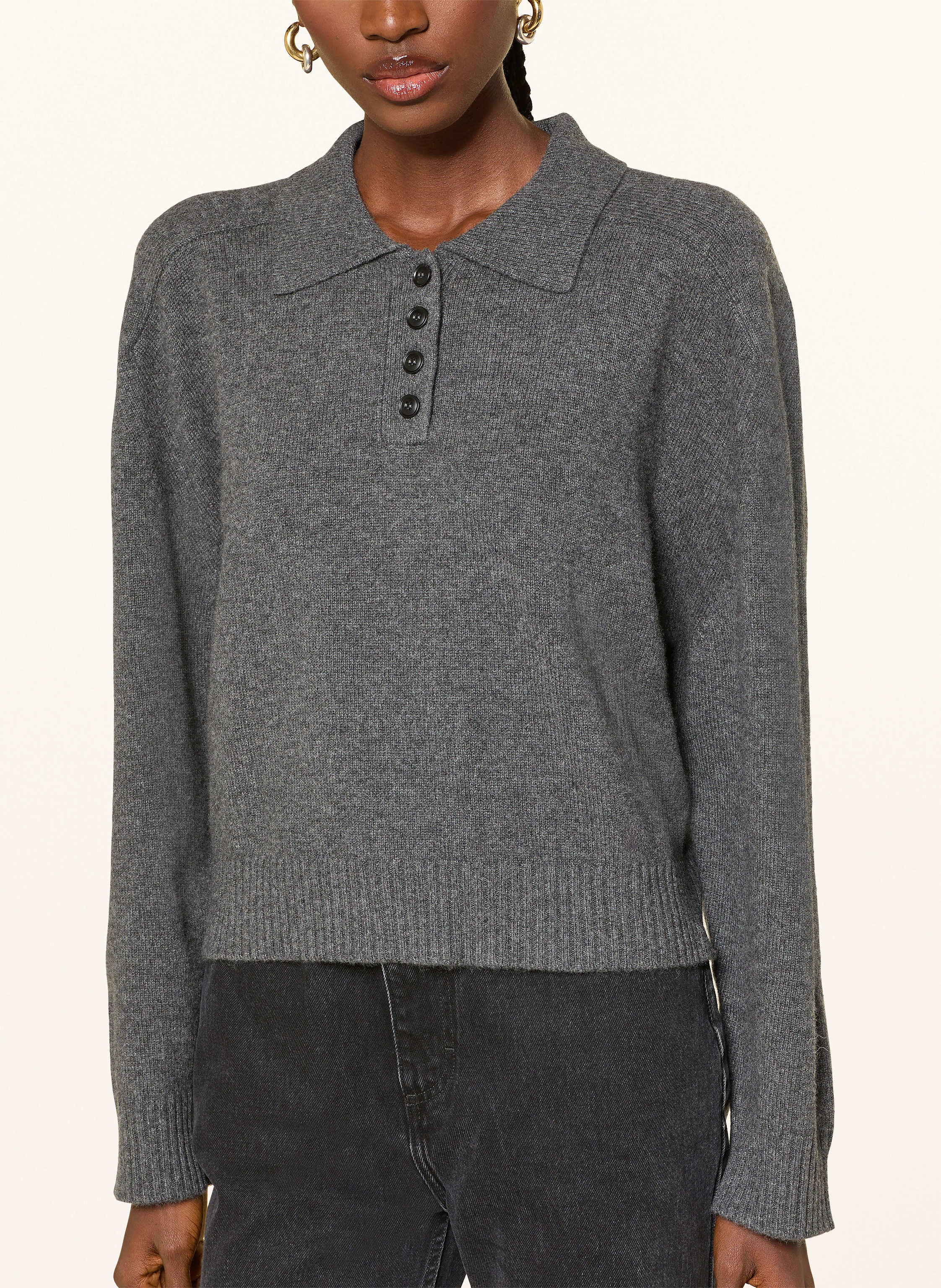 Thumbnail - Loulou De Saison Cashmere-Pullover Homere grau