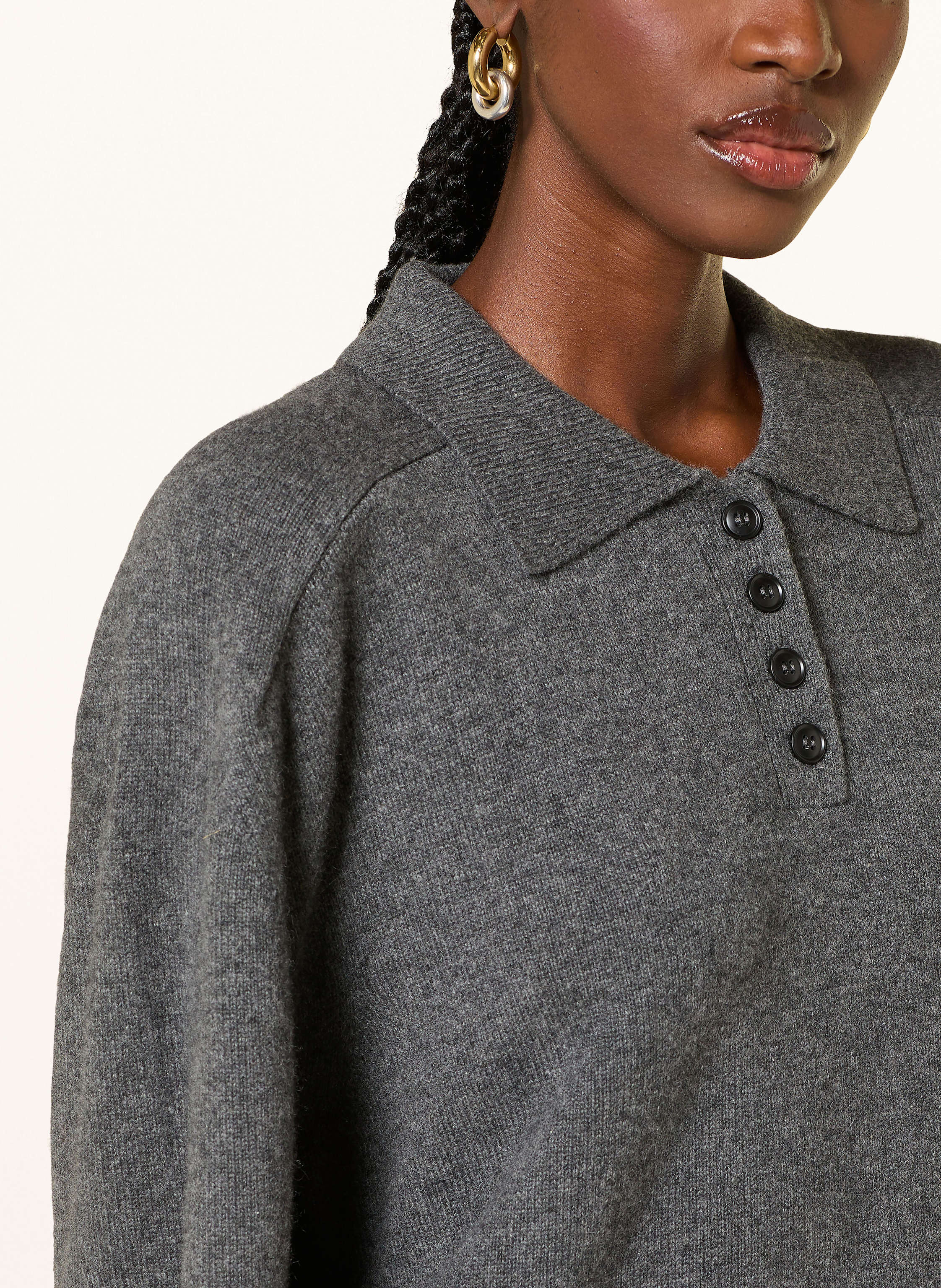 Thumbnail - Loulou De Saison Cashmere-Pullover Homere grau