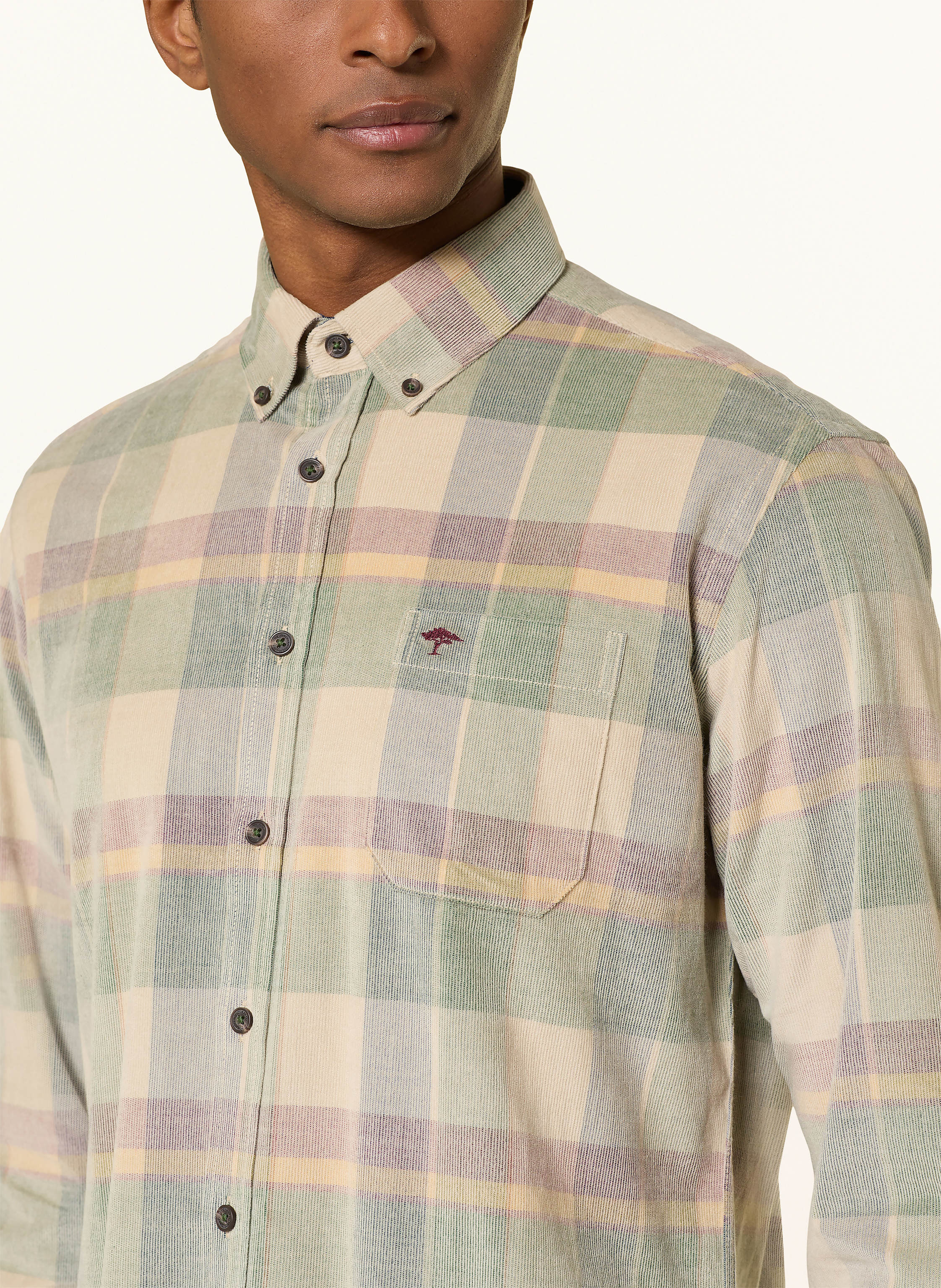 Thumbnail - Fynch-Hatton Cordhemd Regular Fit beige