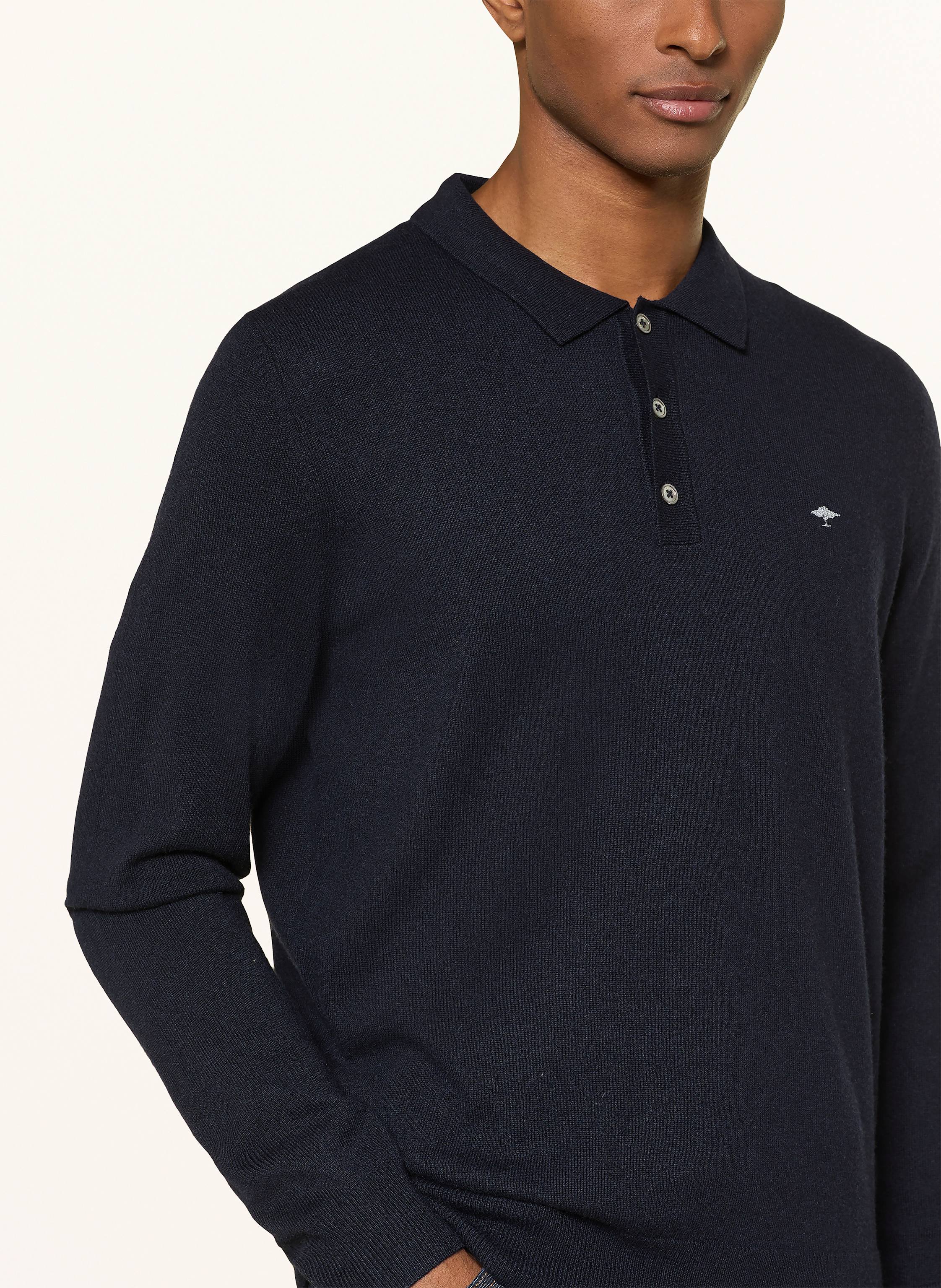 Thumbnail - Fynch-Hatton Strick-Poloshirt Aus Merinowolle blau