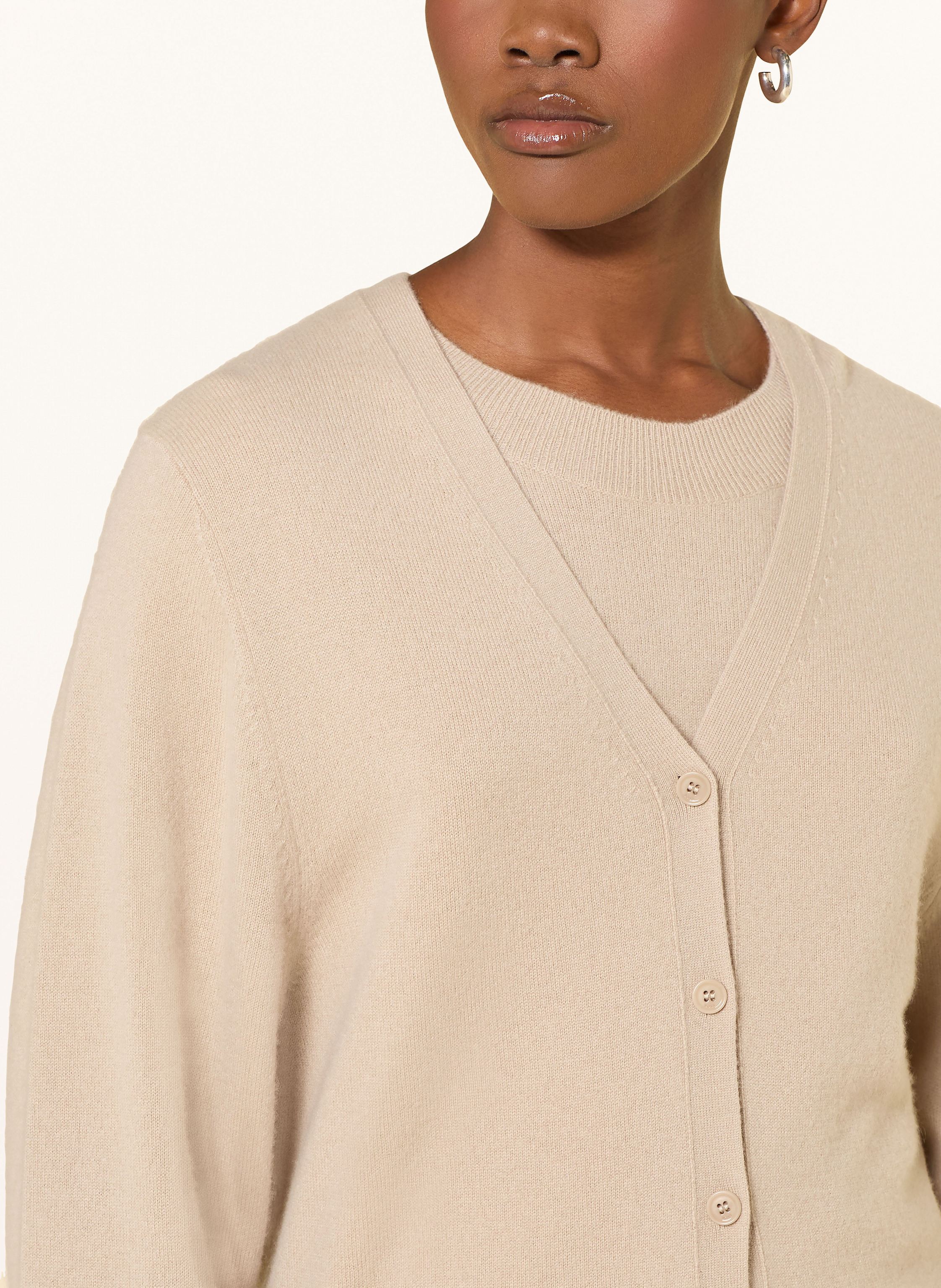 Thumbnail - Boss Strickjacke Fuvrona Aus Cashmere beige