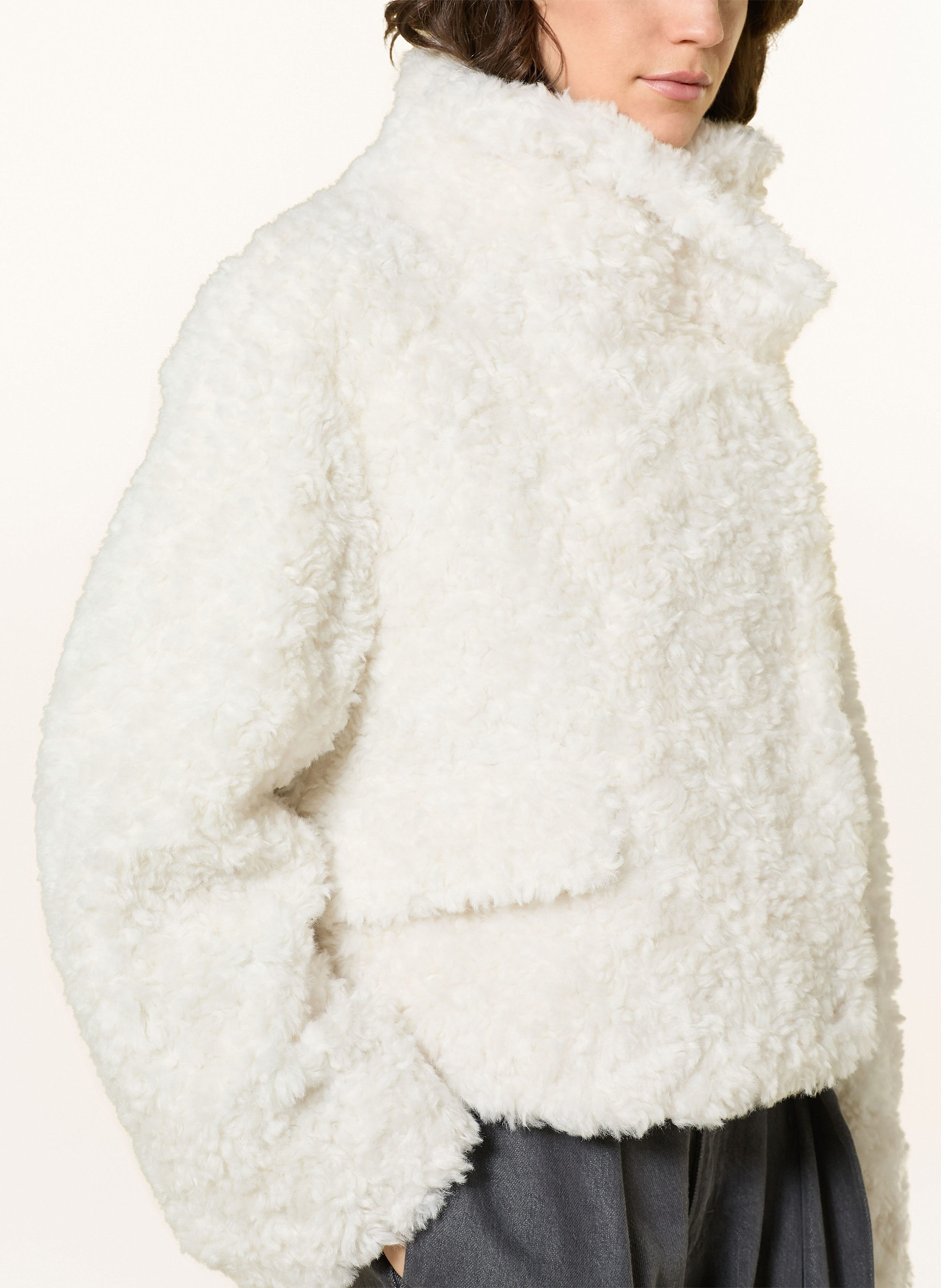 Thumbnail - Boss Teddyfell-Jacke Citeddy weiss