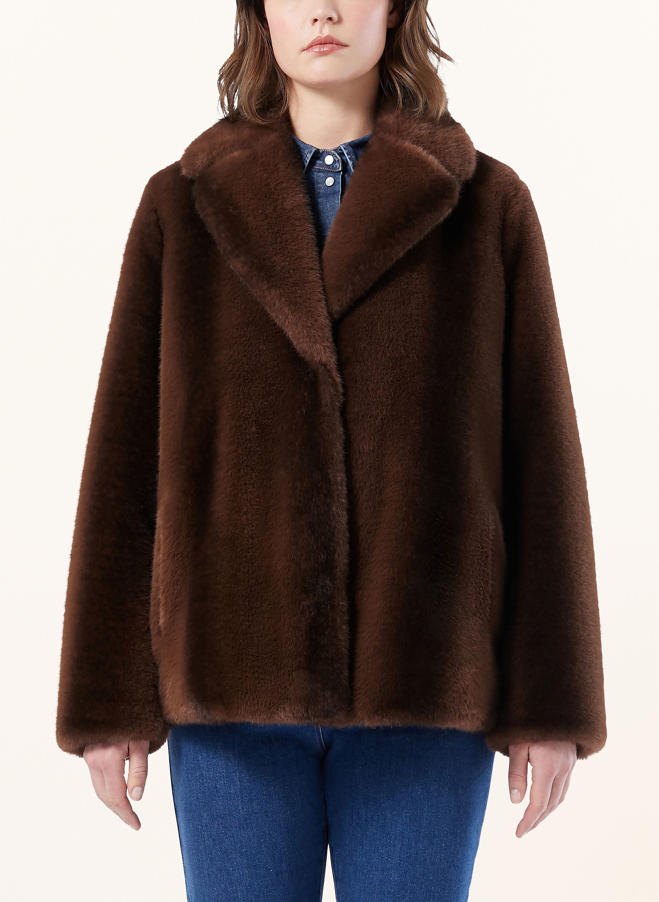 Thumbnail - Persona Marina Rinaldi Kunstpelz-Jacke Etruria braun