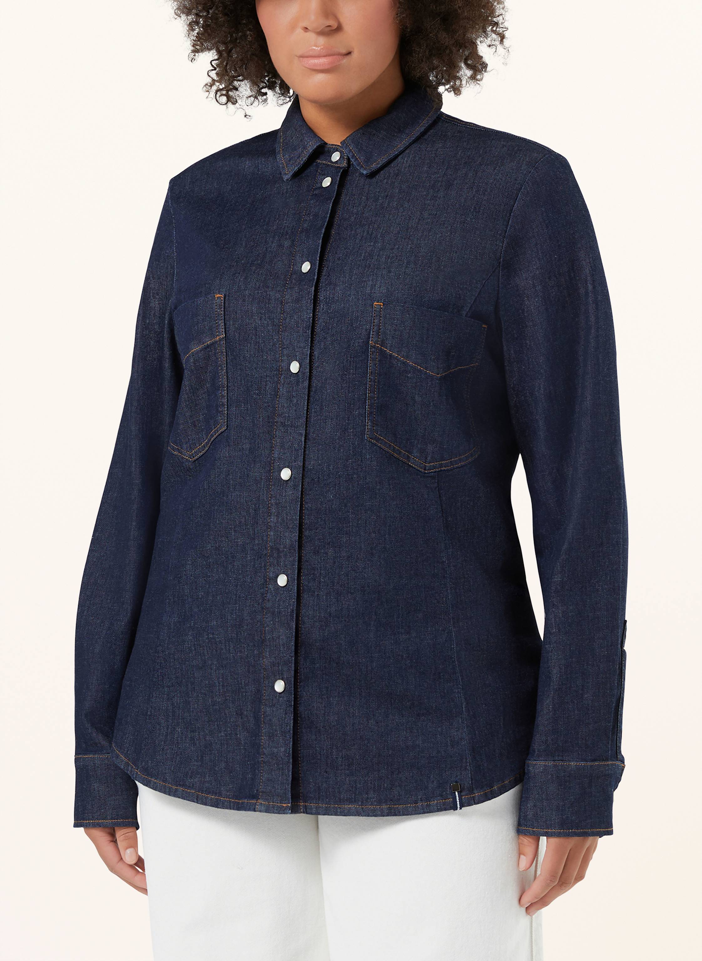 Thumbnail - Persona Marina Rinaldi Jeansbluse Falda schwarz