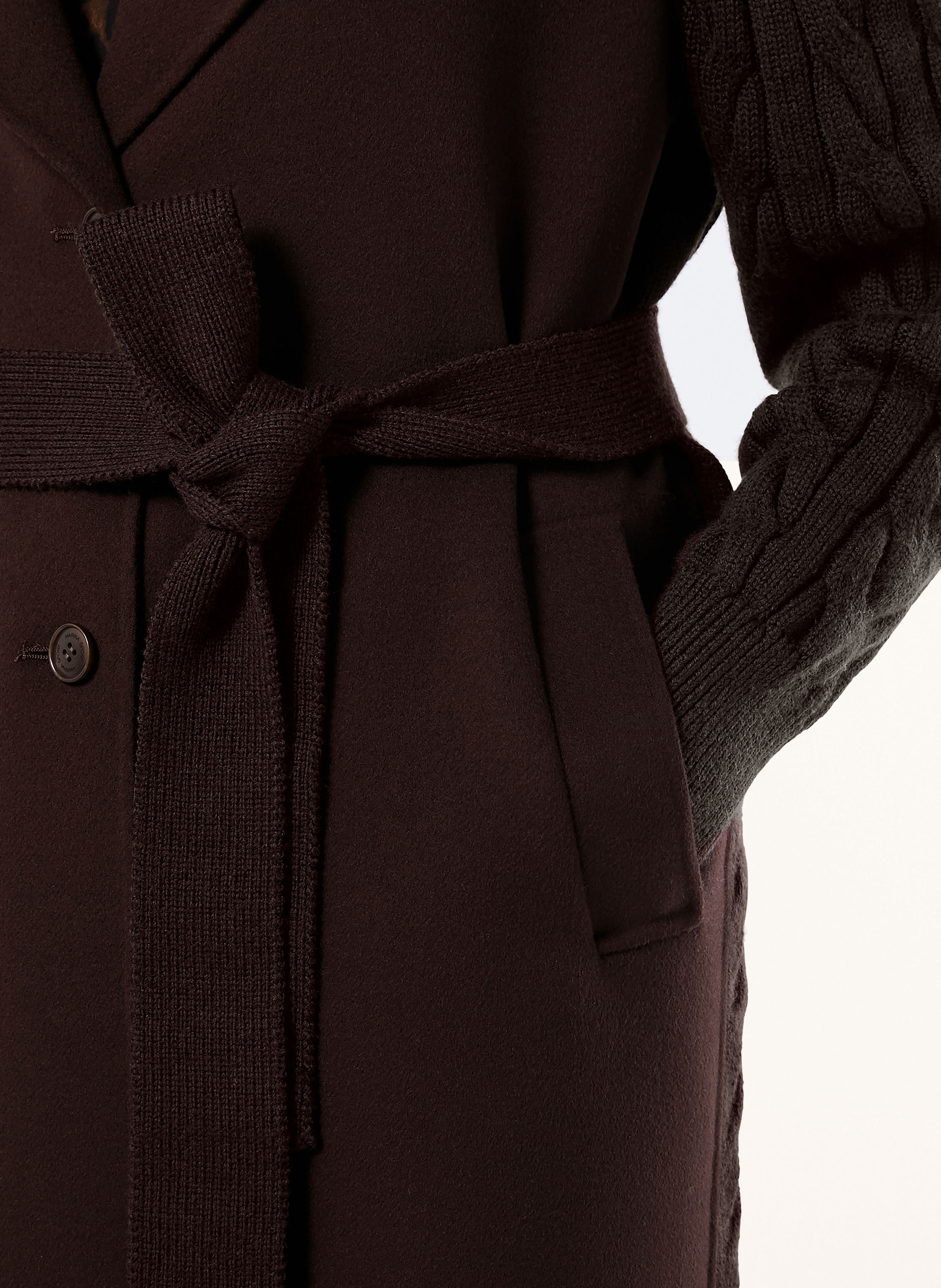 Thumbnail - Marina Rinaldi Wollmantel Zarina Im Materialmix braun