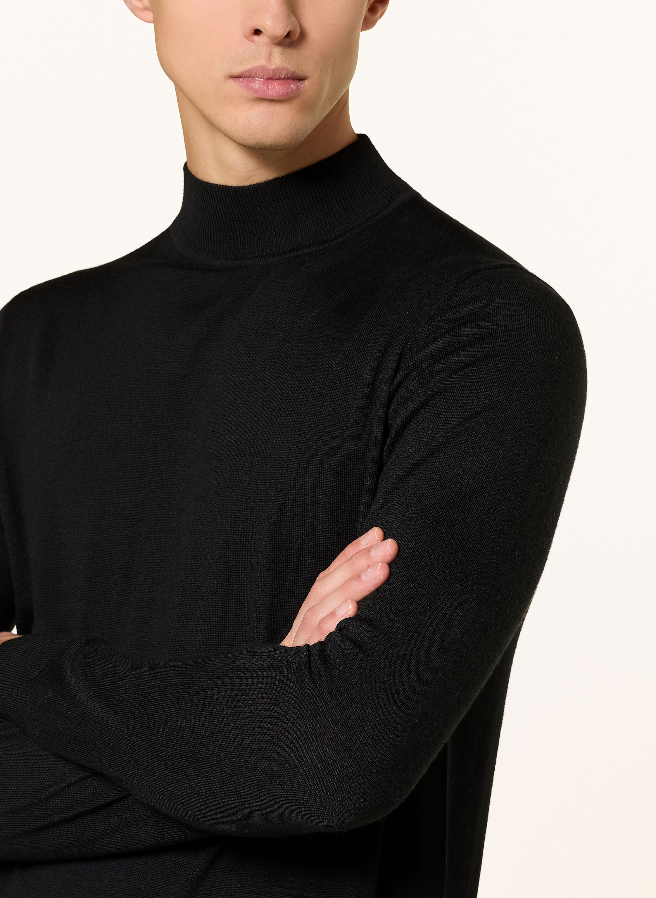 Thumbnail - Profuomo Pullover Aus Merinowolle schwarz