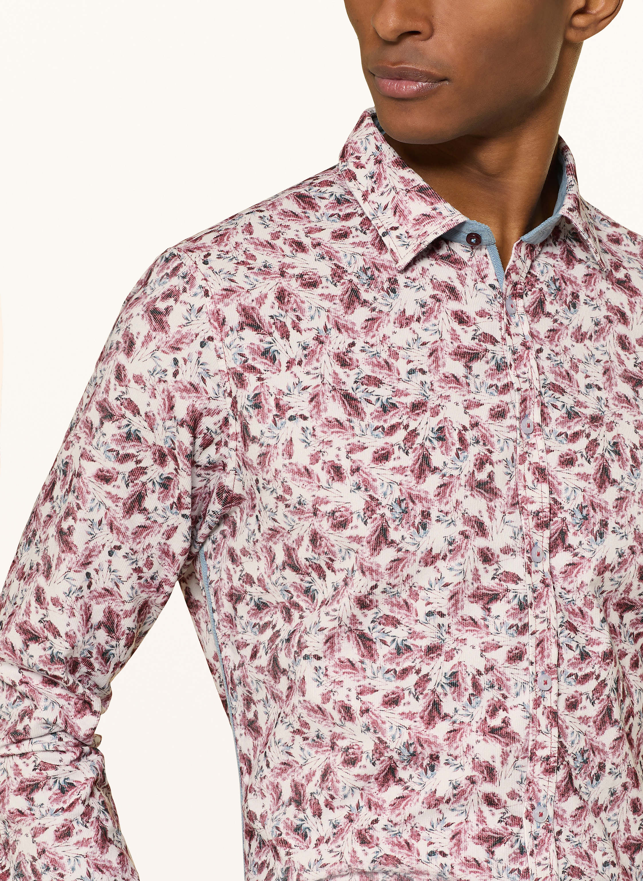 Thumbnail - q1 Manufaktur Cordhemd Extra Slim Fit rot