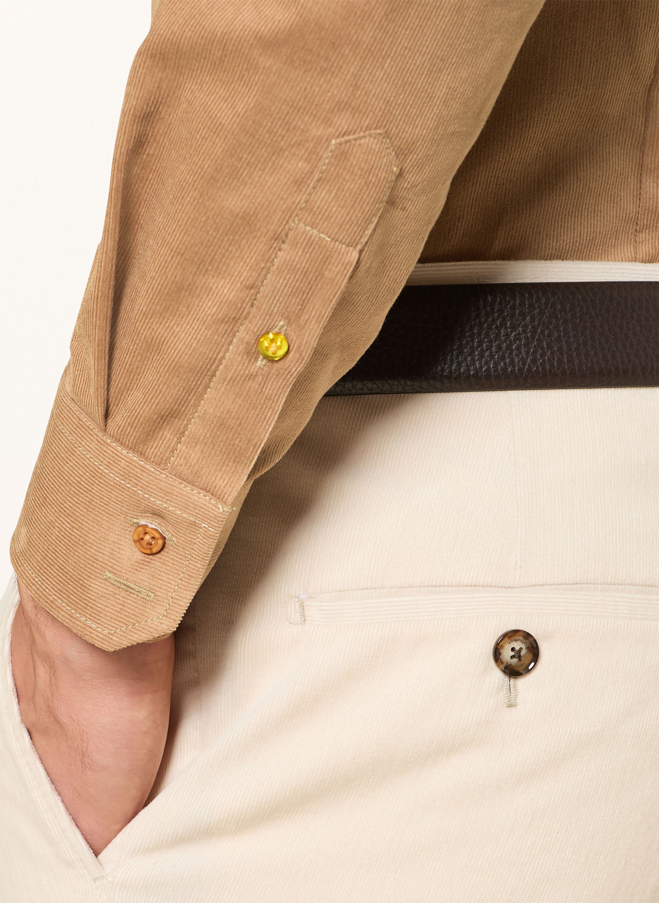 Thumbnail - q1 Manufaktur Cordhemd Extra Slim Fit braun