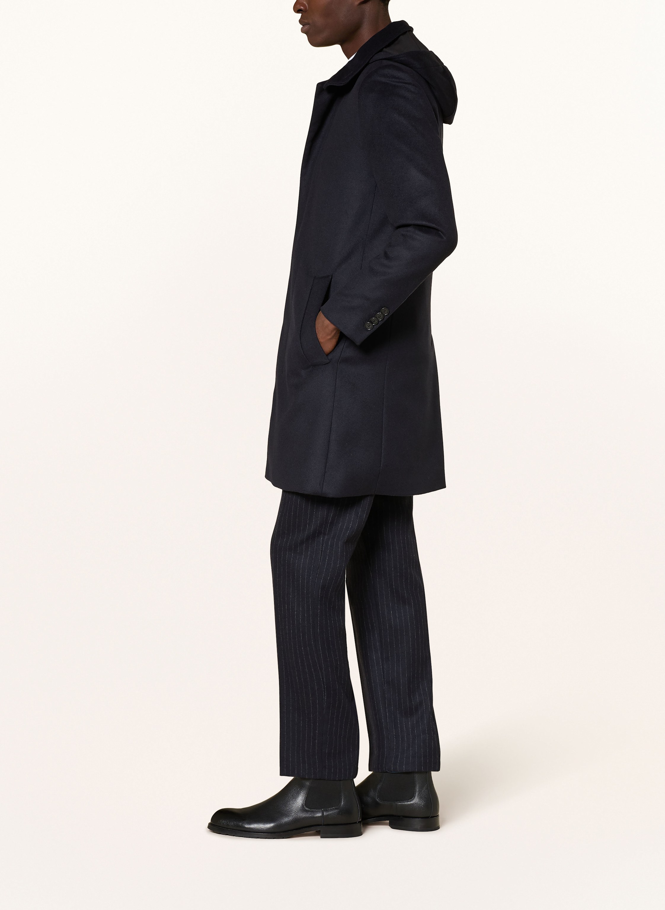 Thumbnail - Tiger Of Sweden Mantel Aleric Mit Abnehmbarer Kapuze blau