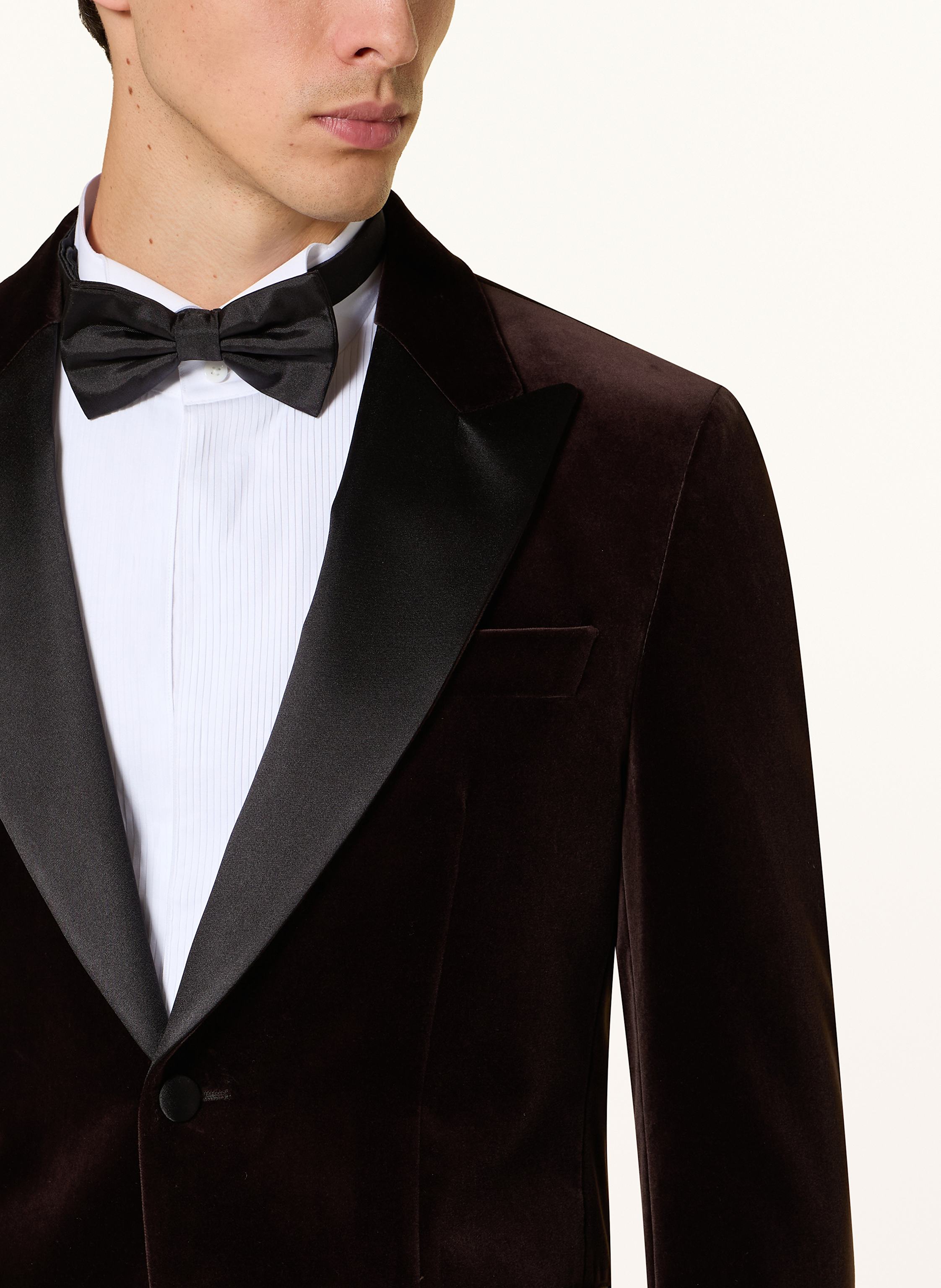 Thumbnail - Boss Smoking-Sakko H-Hutson-Tux-254 Slim Fit Aus Samt braun