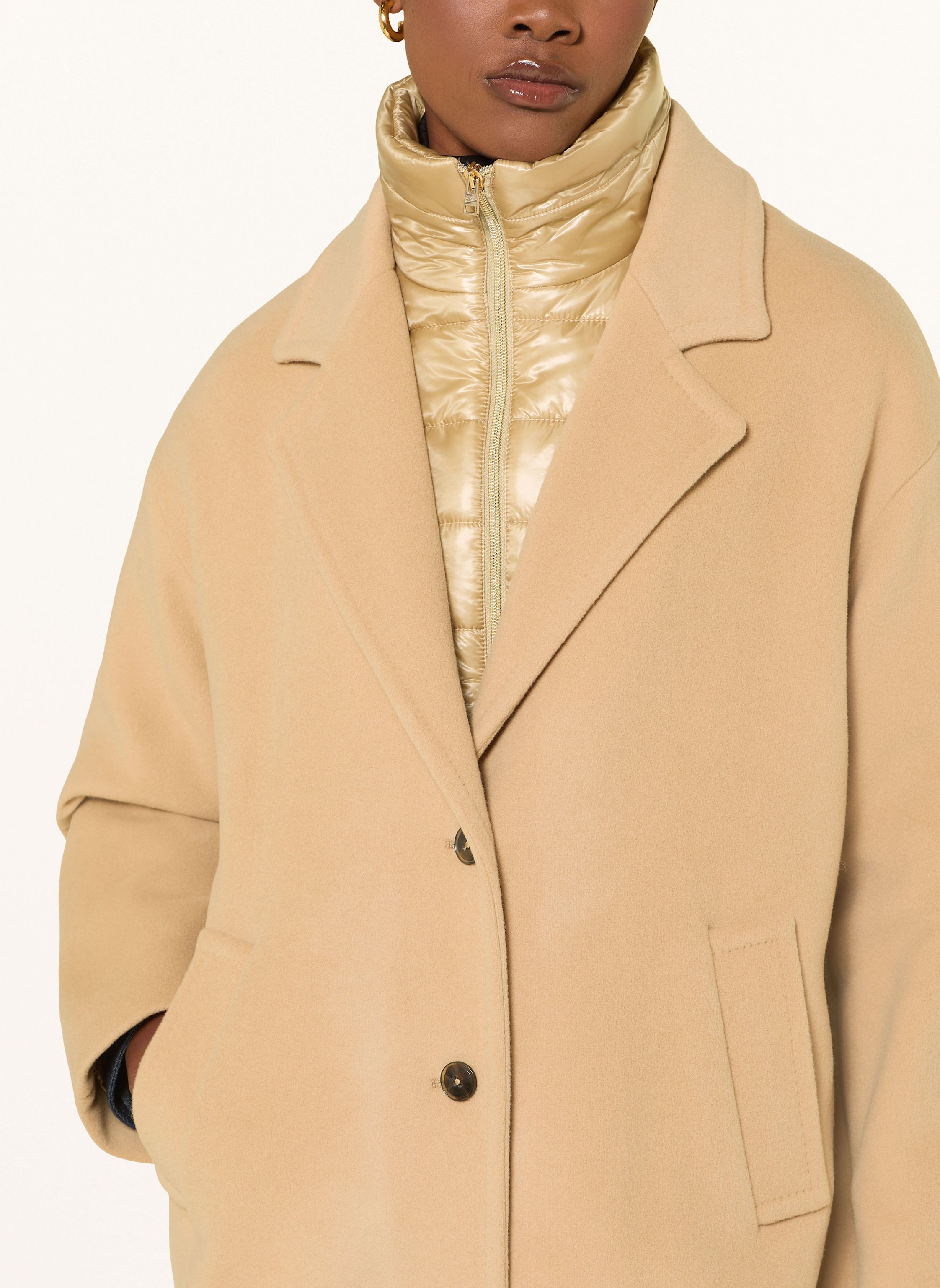 Thumbnail - Herno Wollmantel Mit Abnehmbarer Blende braun