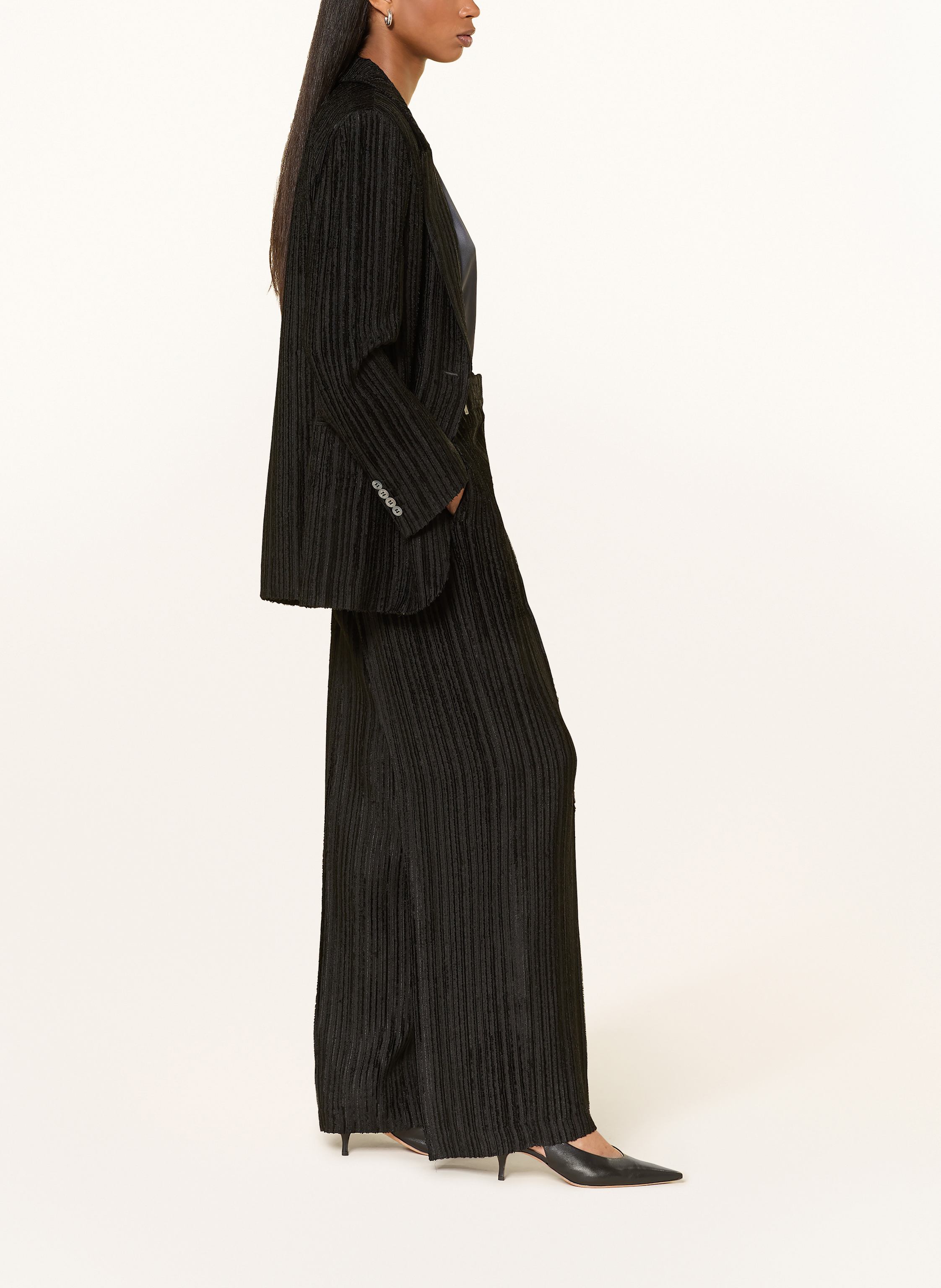 Thumbnail - Peserico Marlenehose Aus Samt schwarz