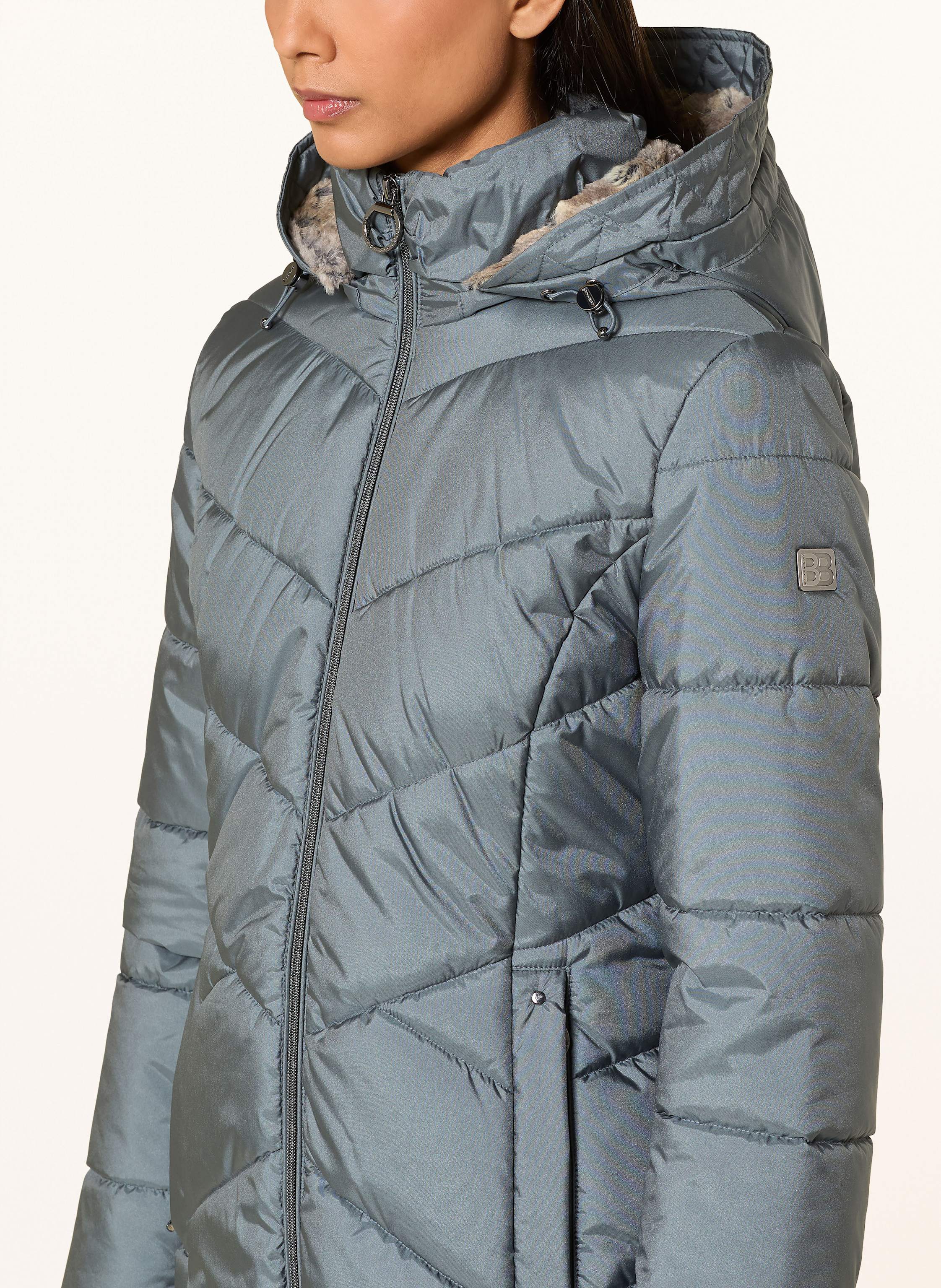 Thumbnail - Betty Barclay Steppmantel Mit Kunstfell gruen