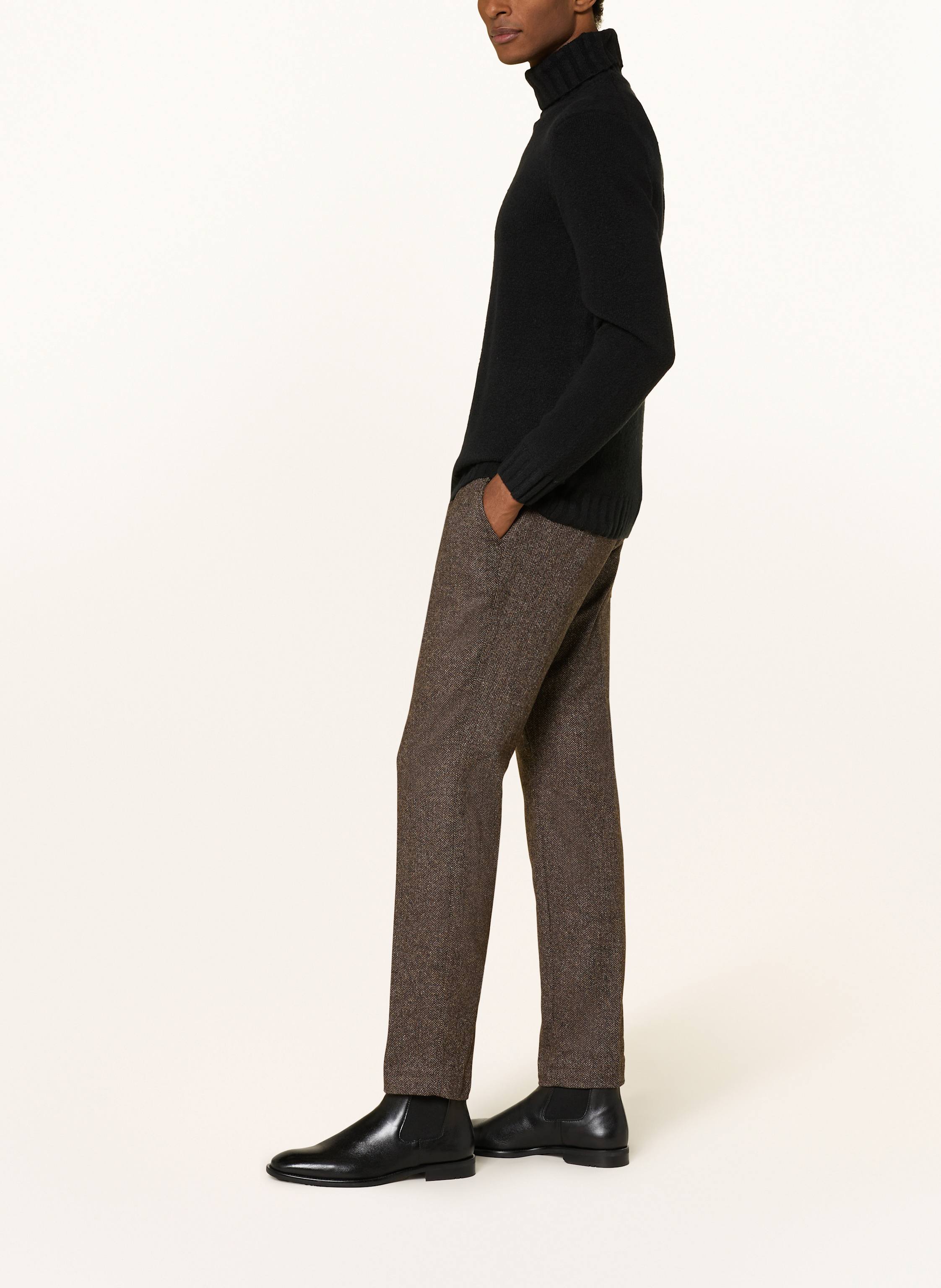 Thumbnail - Alberto Flanellhose Lou Regular Fit braun