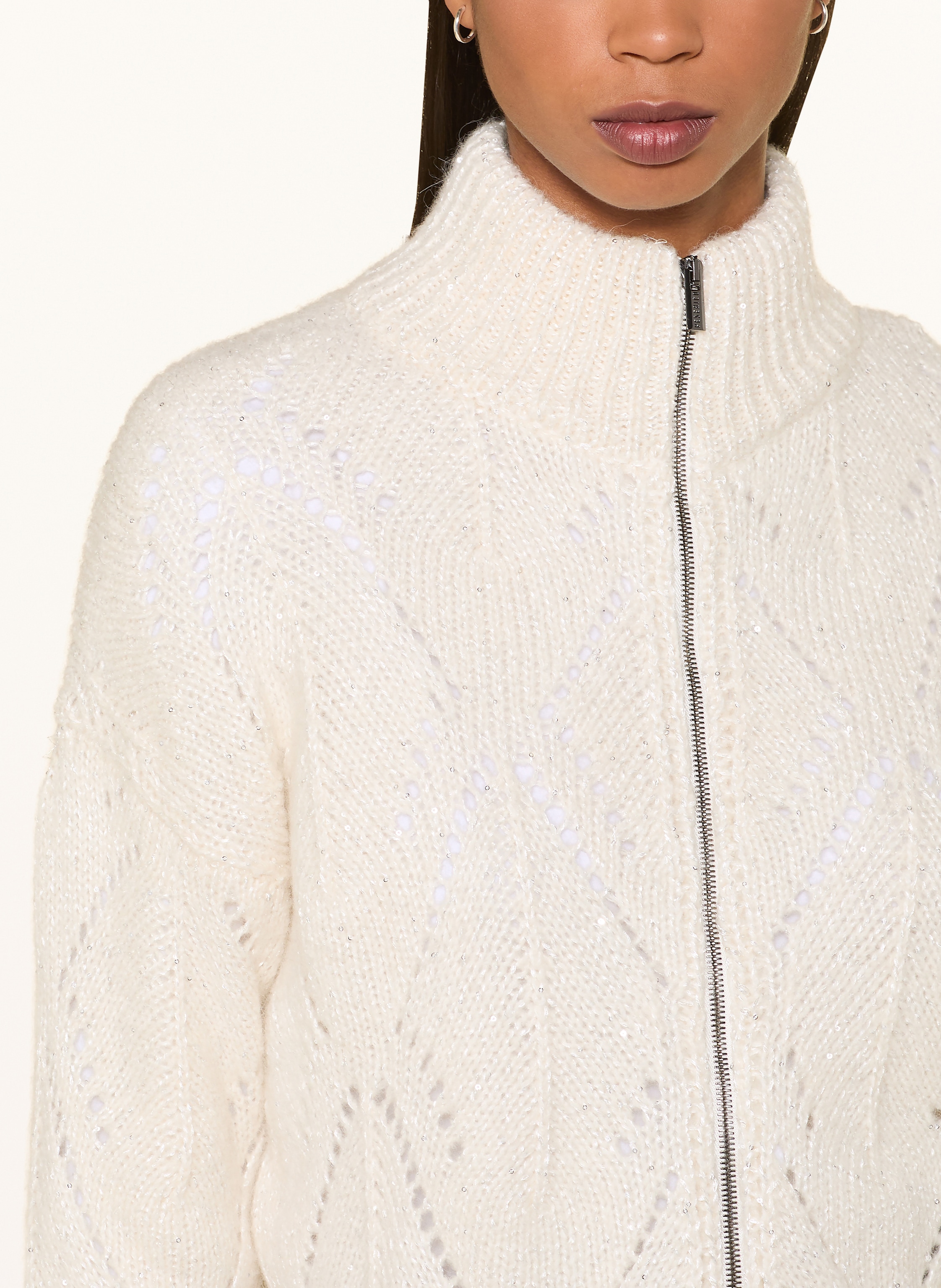 Thumbnail - Peserico Strickjacke Mit Pailletten weiss