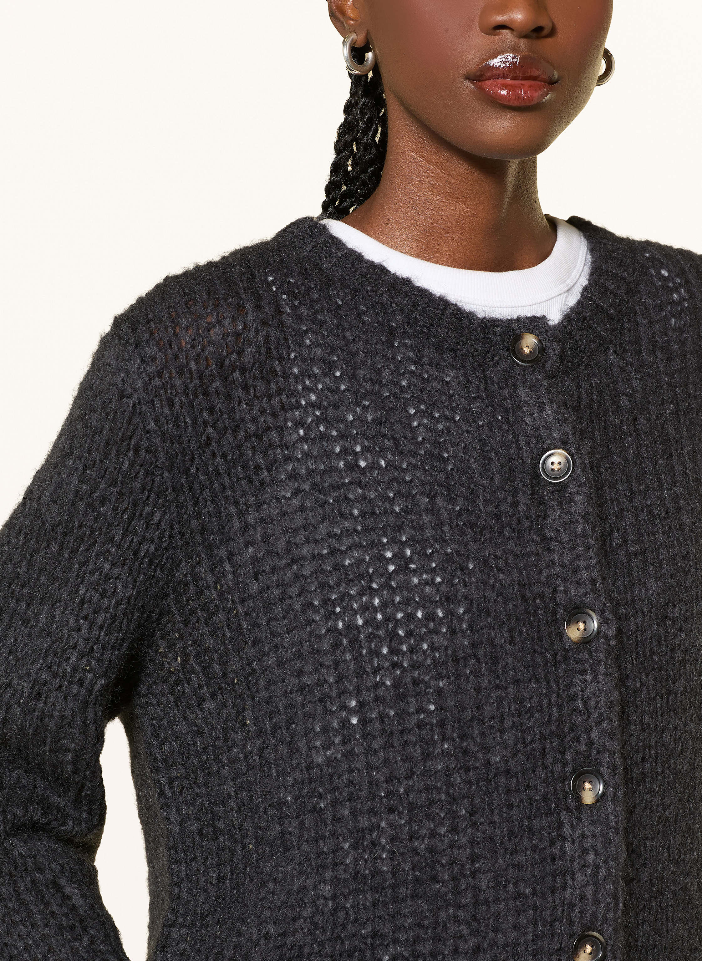 Thumbnail - Inwear Strickjacke Jetraiw Aus Mohair grau