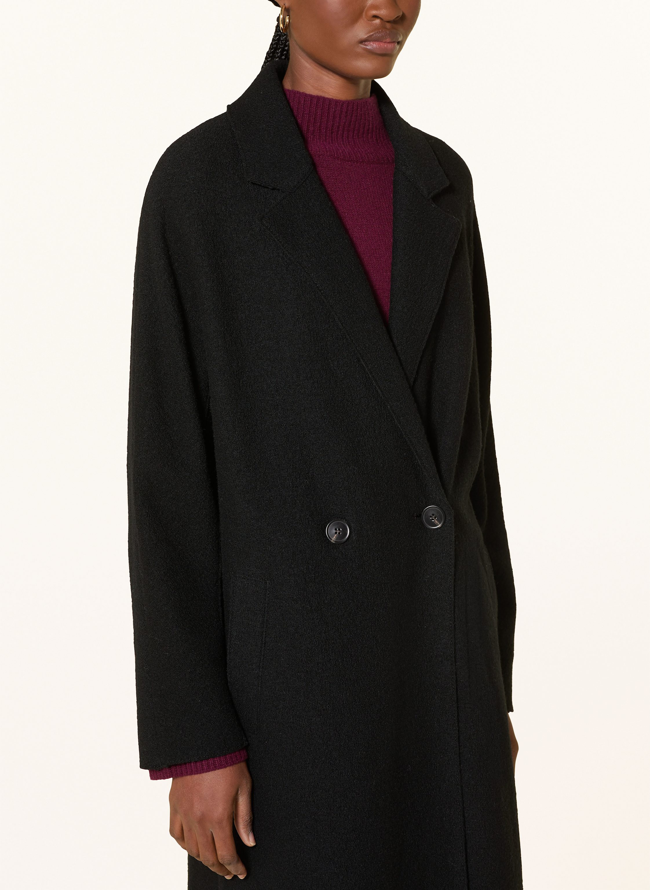 Thumbnail - Oui Wollmantel schwarz