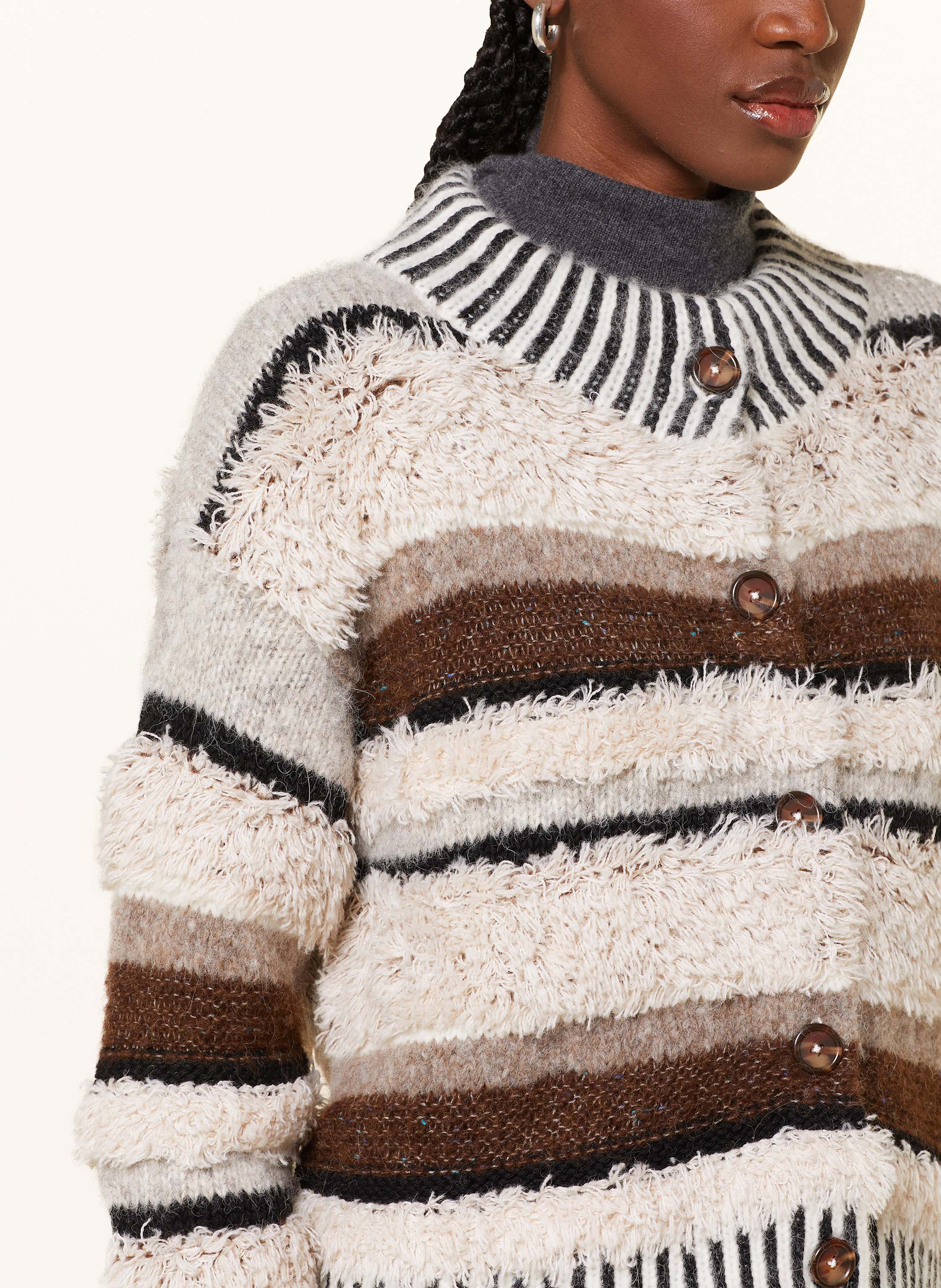 Thumbnail - Mrs & Hugs Strickjacke Mit Alpaka braun