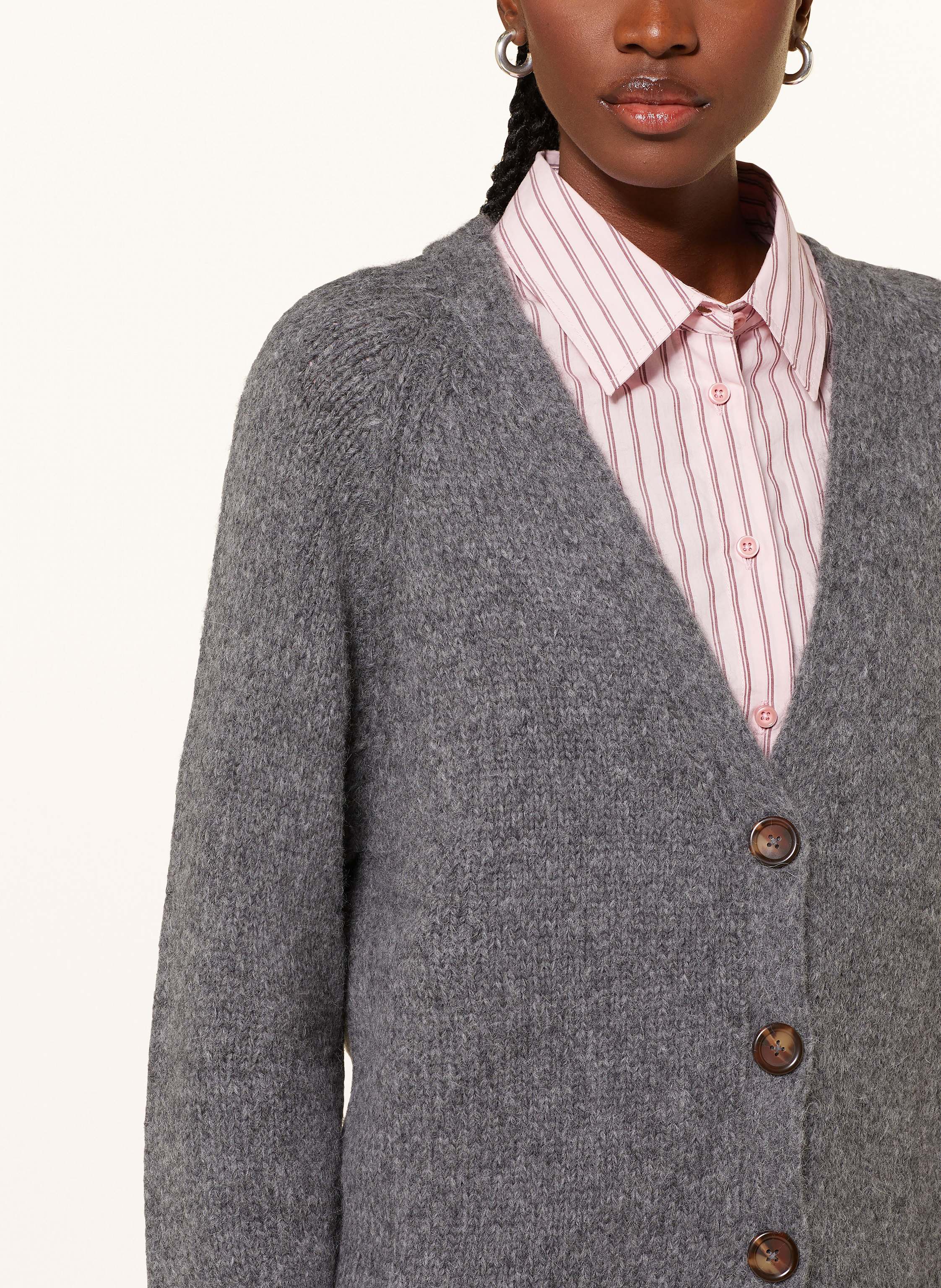 Thumbnail - Mrs & Hugs Strickjacke Aus Alpaka grau