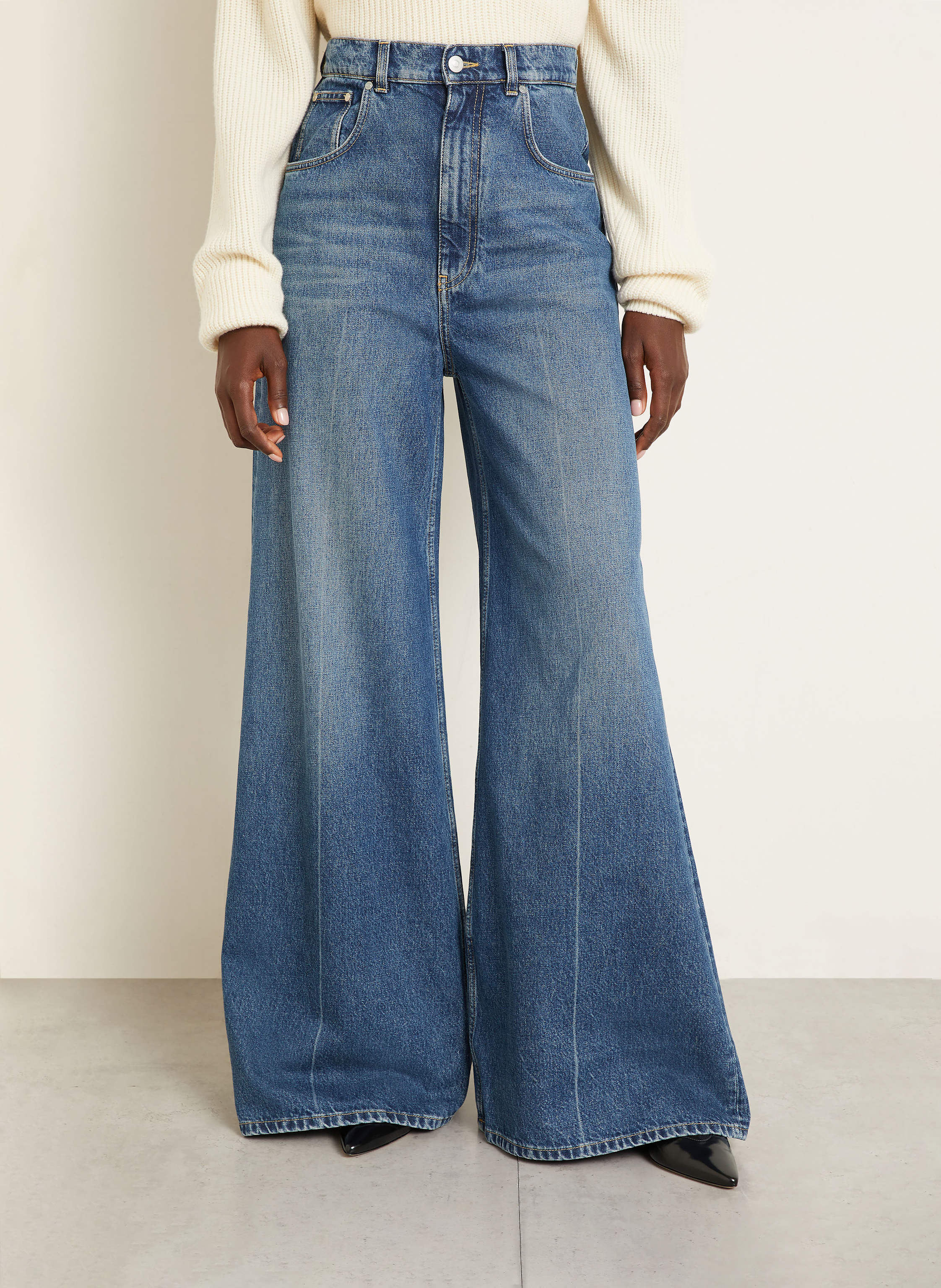 Thumbnail - Stella Mccartney Wide Leg Jeans blau