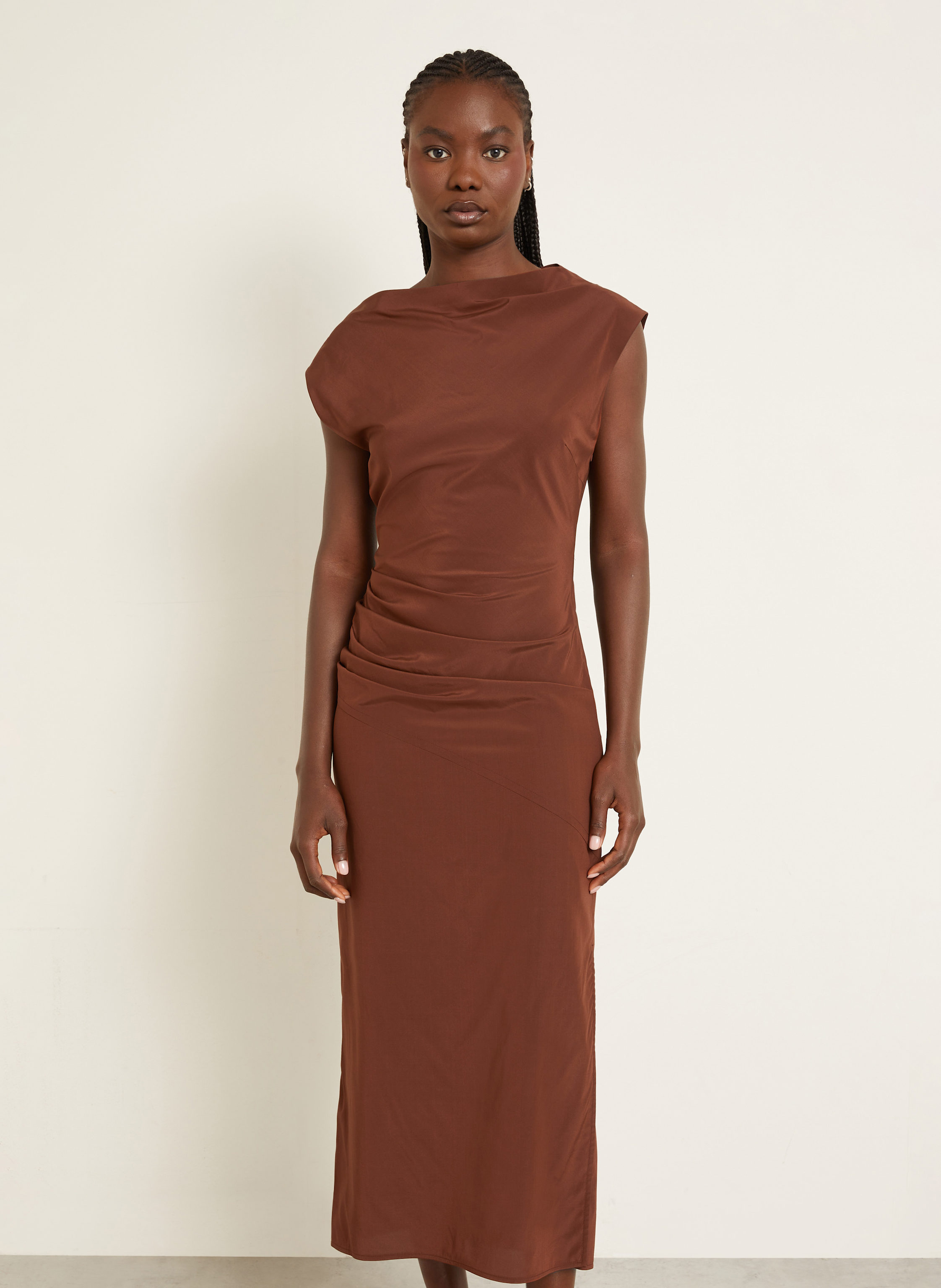 Thumbnail - Proenza Schouler Satinkleid Tasa Mit Seide braun