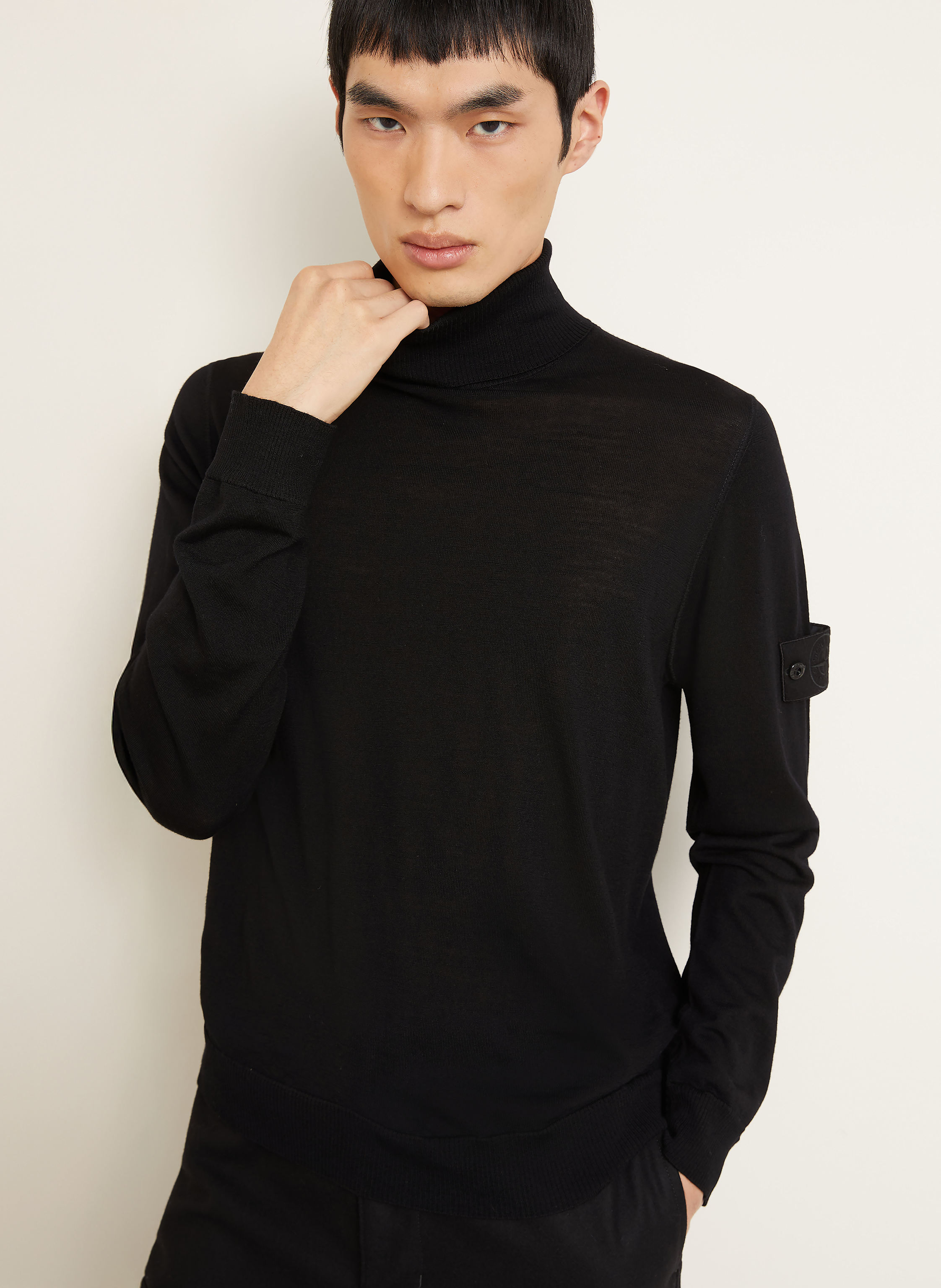 Thumbnail - Stone Island Rolkragenpullover Ghost schwarz