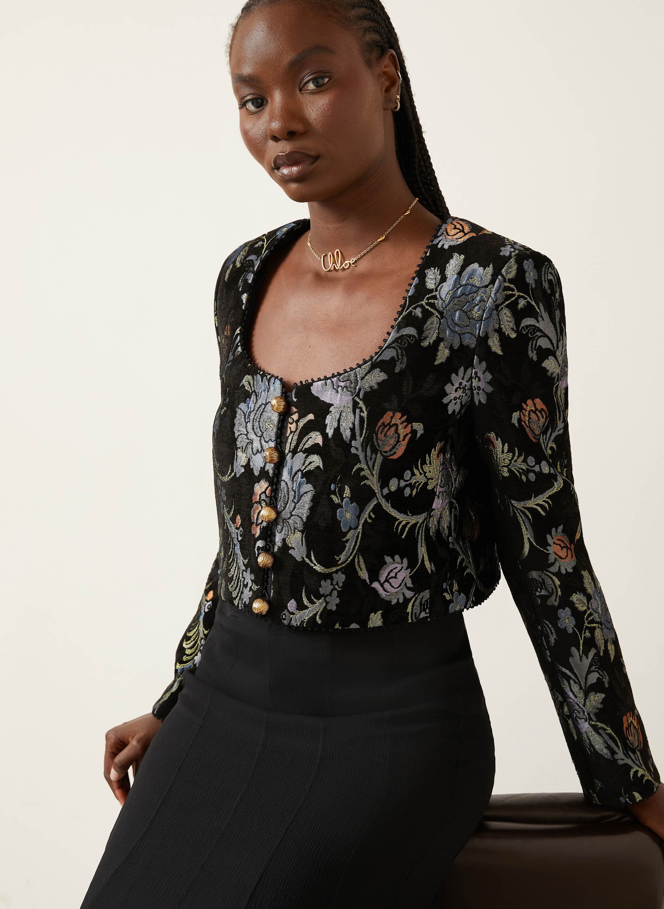 Thumbnail - Chloé Kastenjacke Aus Jacquard schwarz